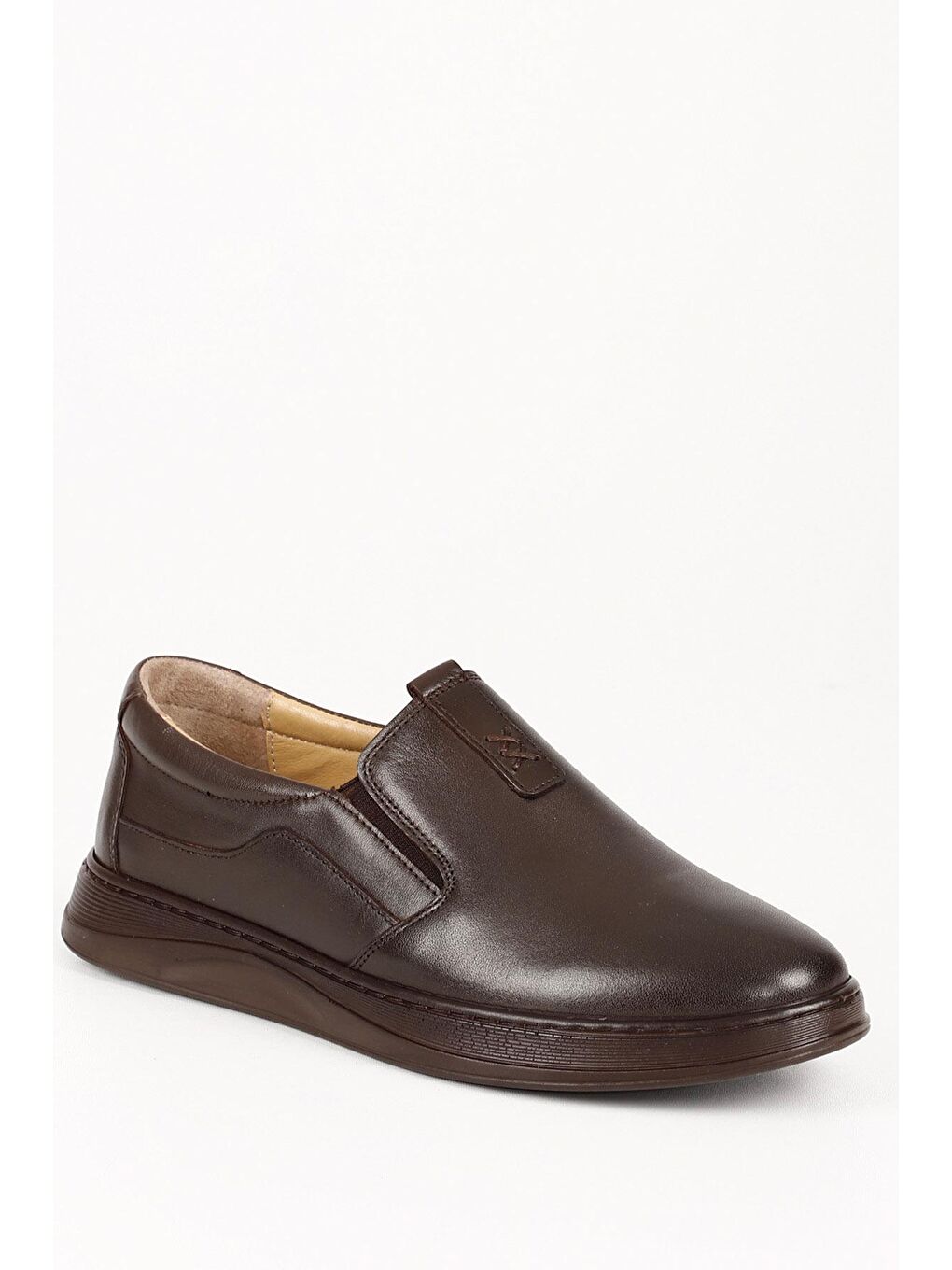 Kahverengi KAHVERENGİ  Hakiki Deri Yuvarlak Burun Günlük Erkek Ayakkabı 01569-4