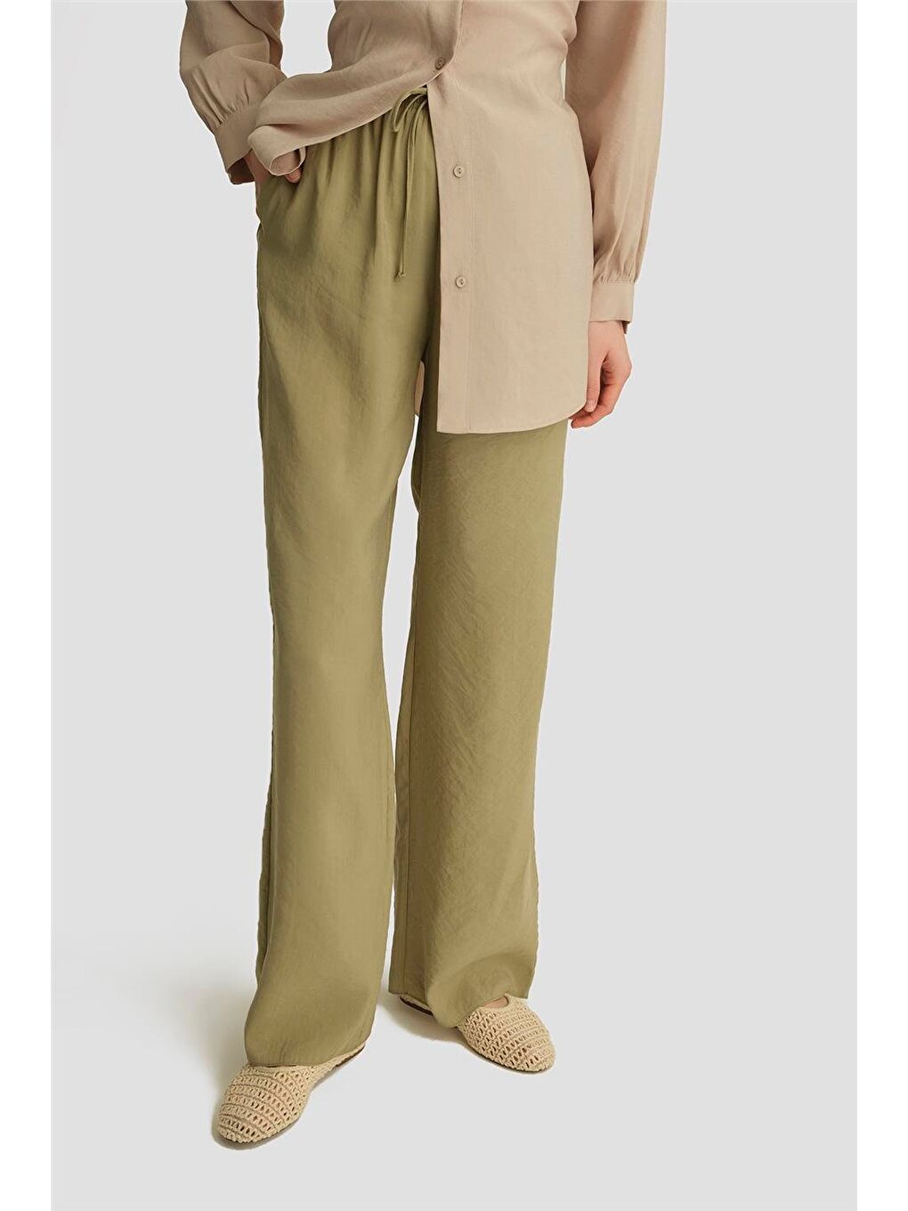 Modal Straight Pantolon 25Yd4224-2 Haki-2