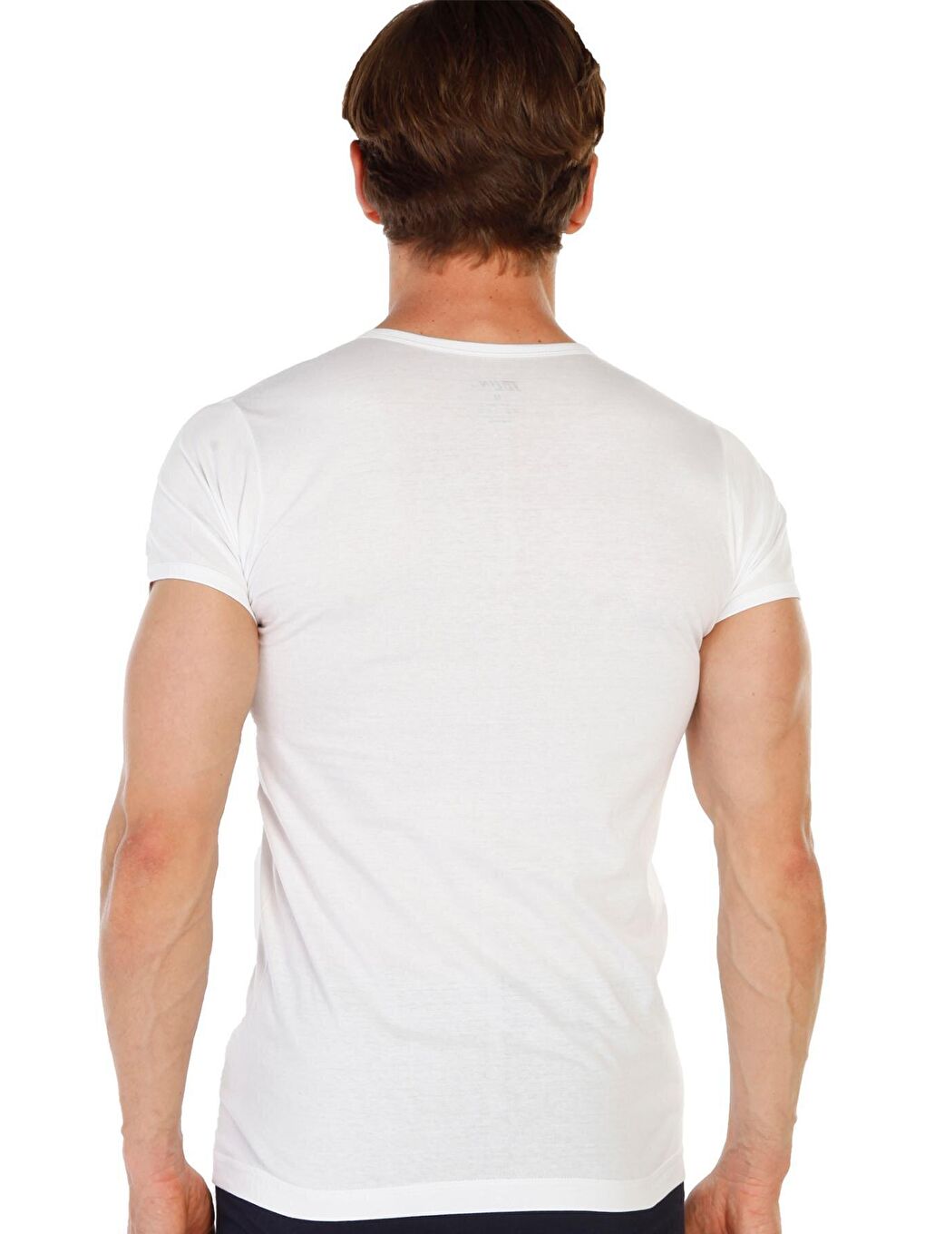 O Yaka Erkek Kısa Kollu Pamuklu Beyaz Fanila 314B-3