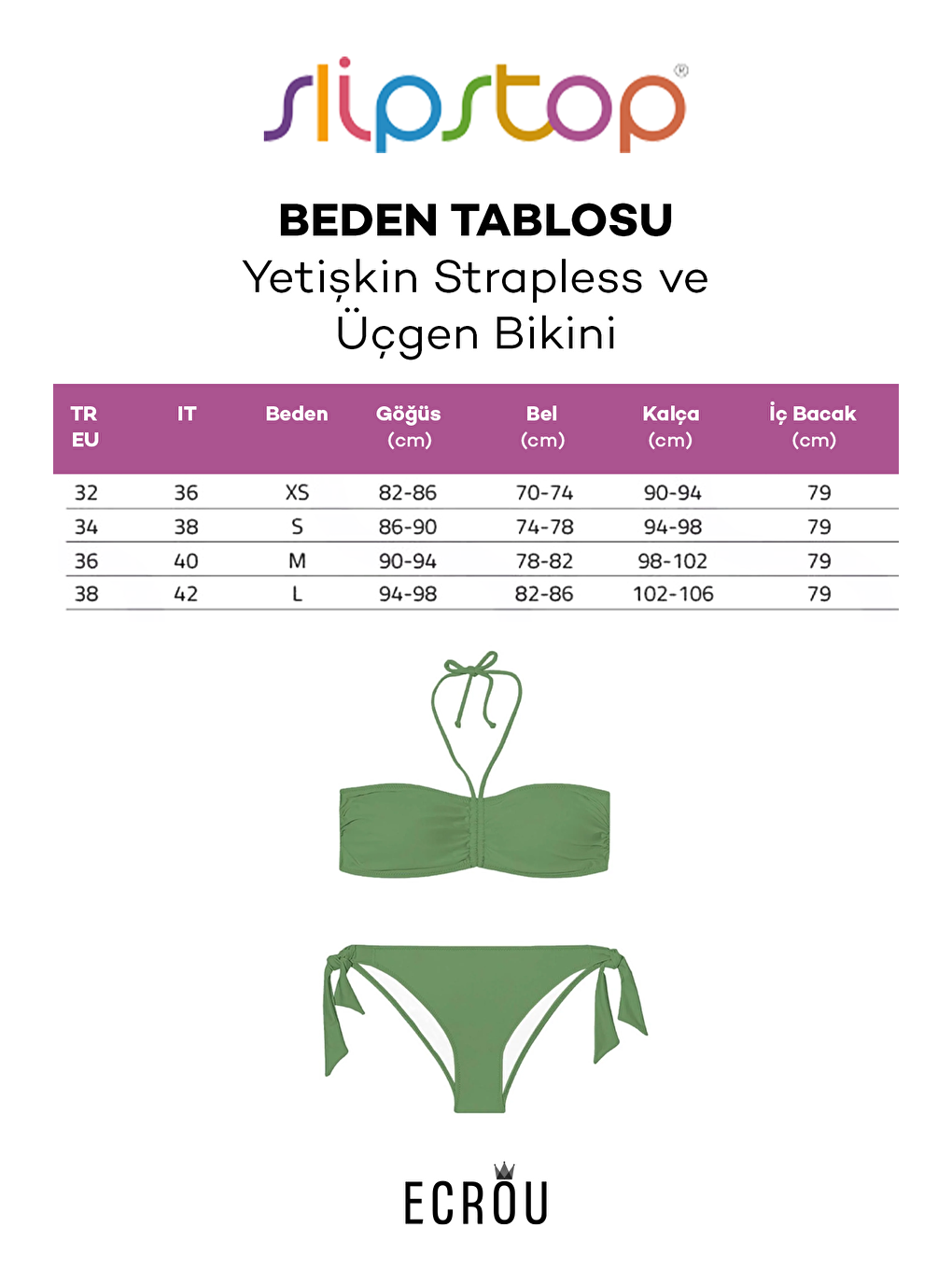 Slipstop Karışık Kadın Tiedye Bikini Strapless - 1