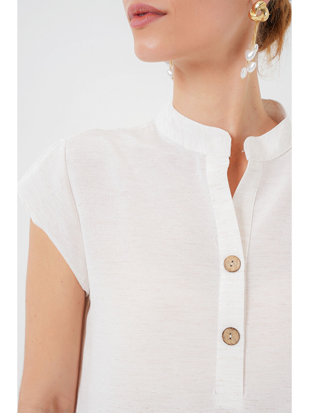 2425 Mini Elbise - Ekru-4