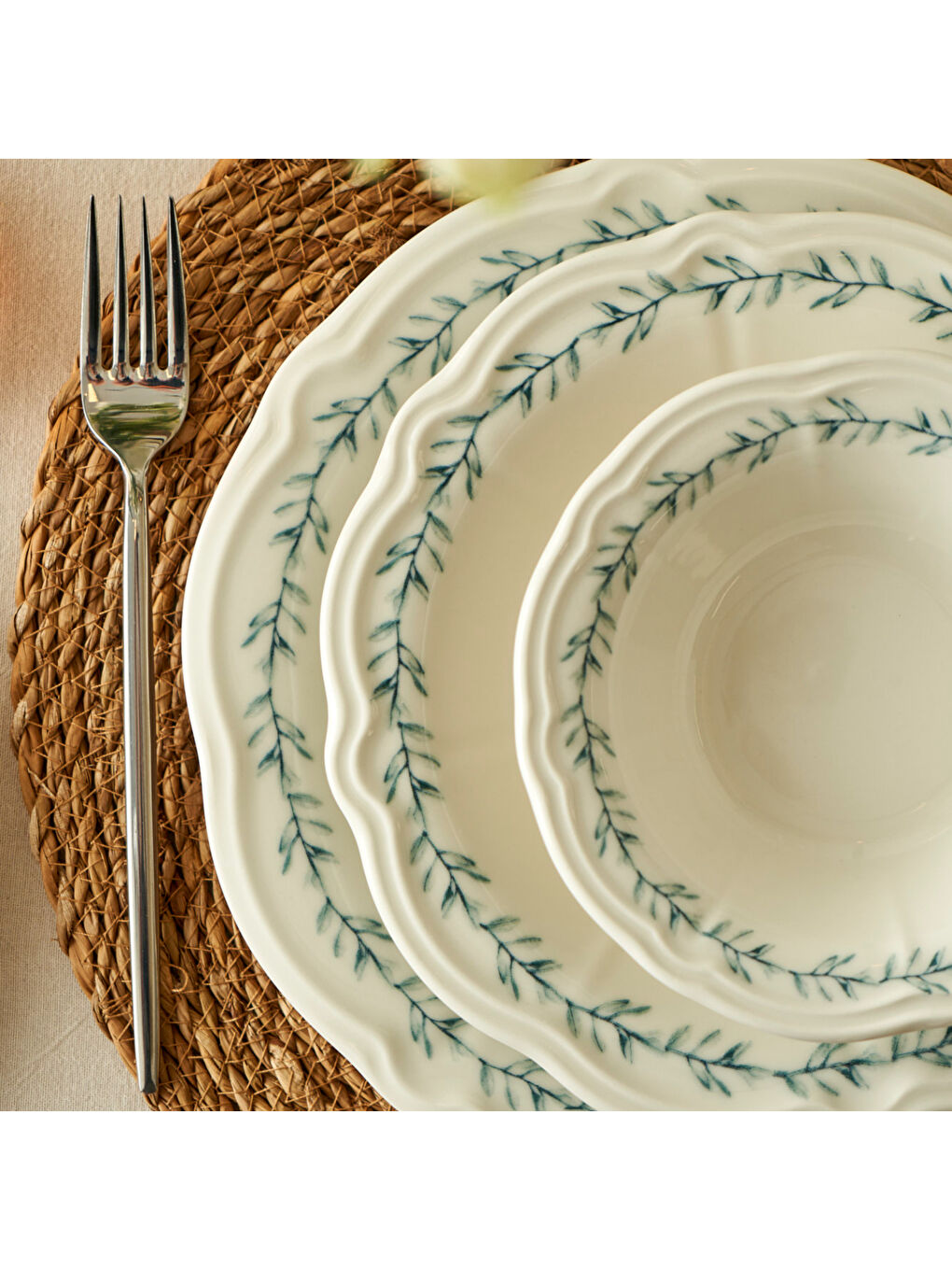 Isabella Stoneware 24 Parça 6 Kişilik Yemek Takımı Yeşil-4