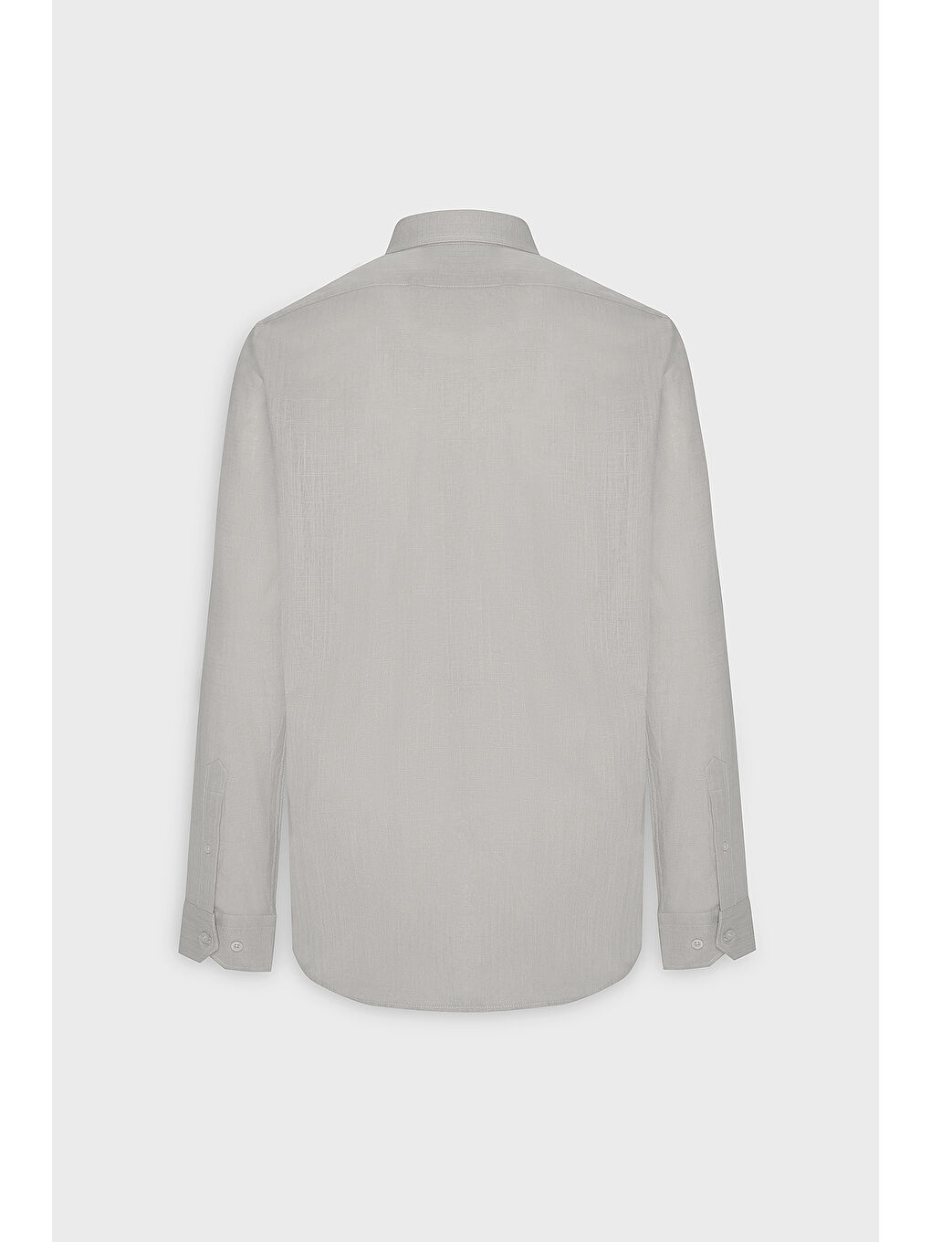 Erkek Gri %100 Pamuk Oxford Slim Fit Dar Kesim Düğmeli Yaka Flamlı Gömlek-8