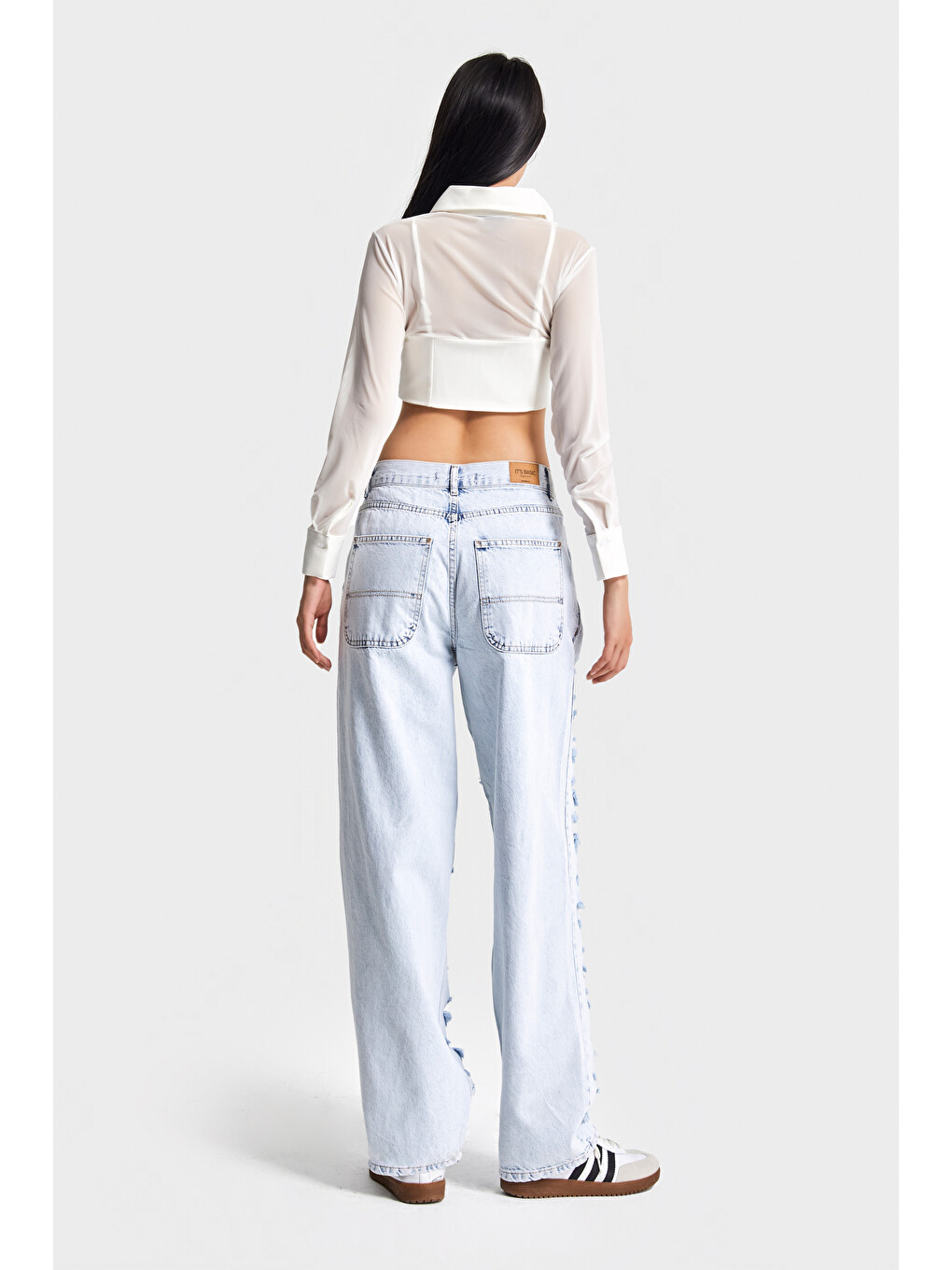 Mavi Kadın Ice Jean Rengi D-11s5-100 Skater Fit Dantel Yırtık Detaylı Tasarım Denim Jean-5