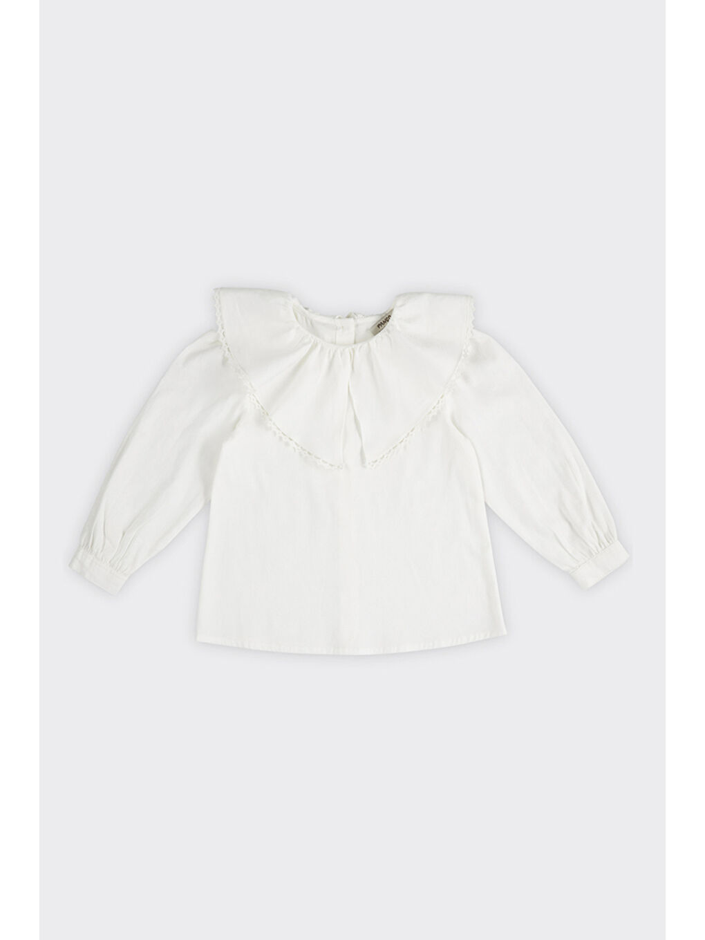 Kız Çocuk Geniş Yakalı Ekru Gömlek-3