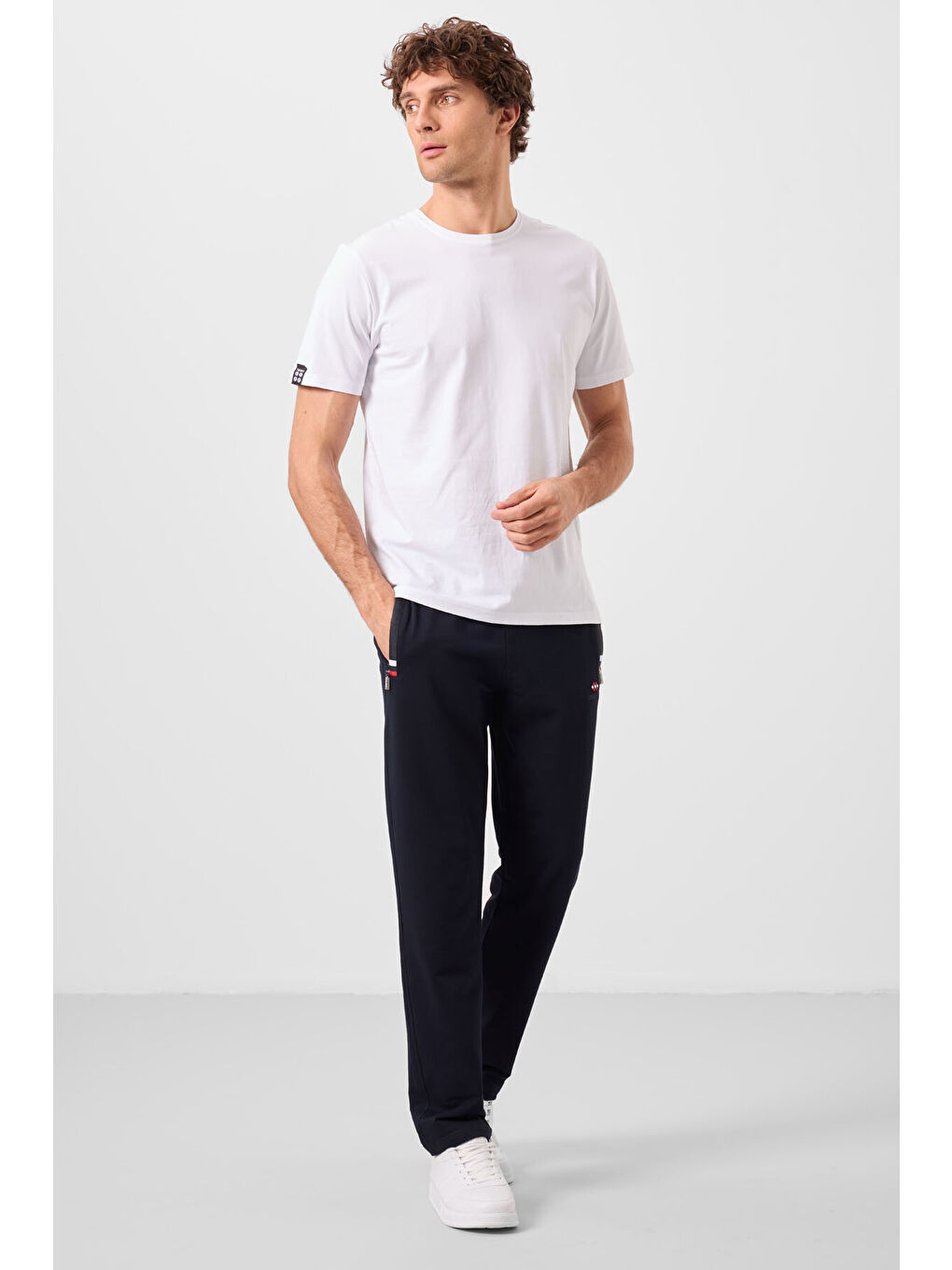 Lacivert Fermuar Cepli Dar Kalıp Klasik Paça Erkek Eşofman Alt - 84649-2