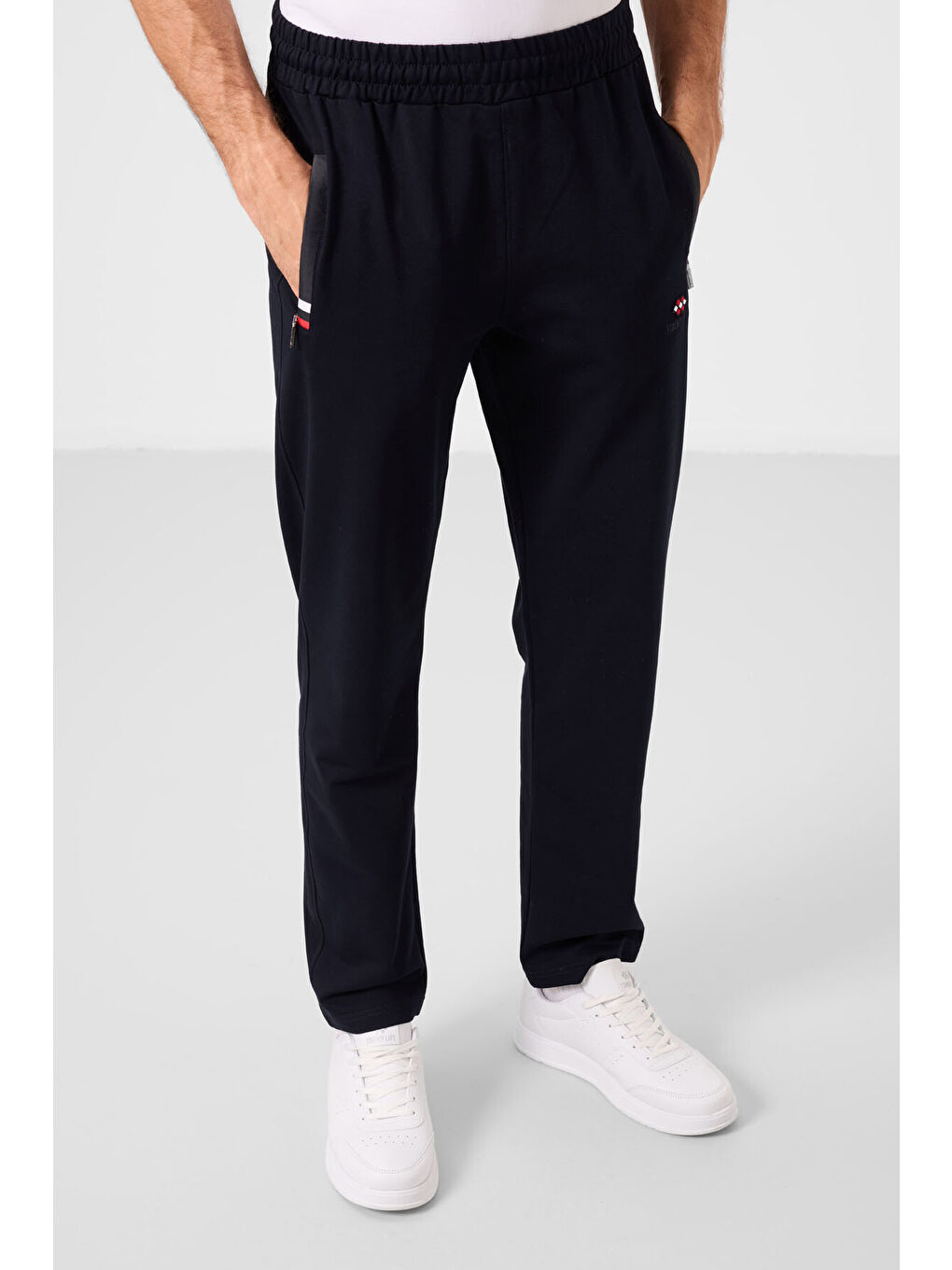 Lacivert Fermuar Cepli Dar Kalıp Klasik Paça Erkek Eşofman Alt - 84649-4