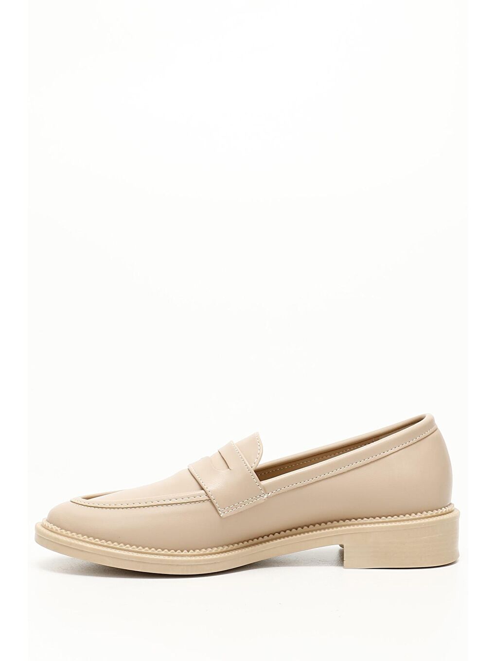 Bej NUDE  Kadın Yuvarlak Burun Loafer Günlük Ayakkabı 35904-2