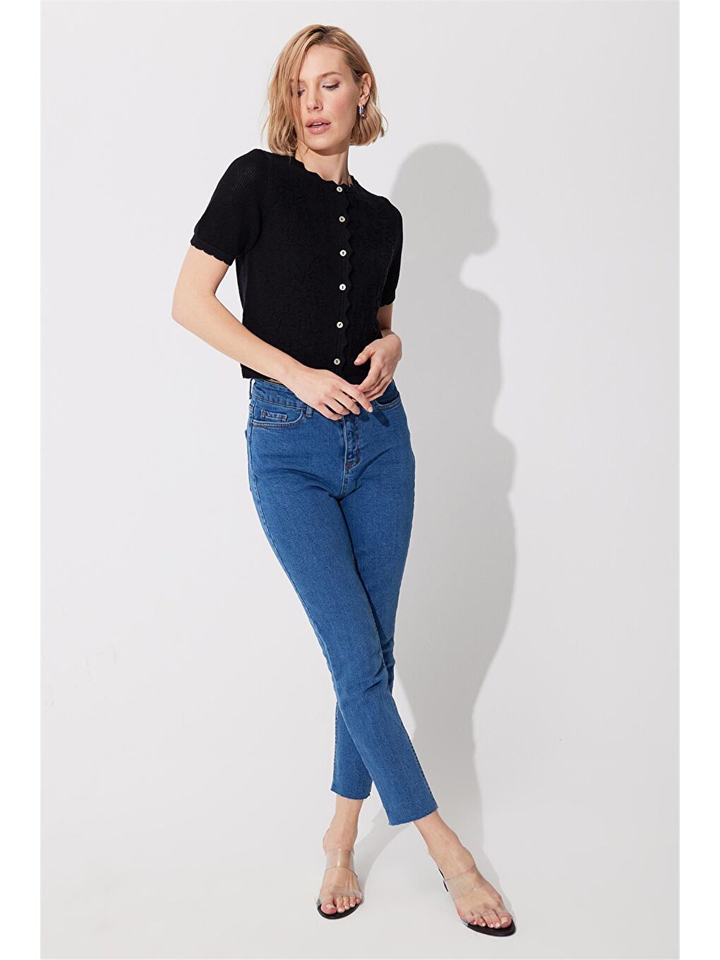 Sherin Mavi Yüksek Bel Straight Fit Jean