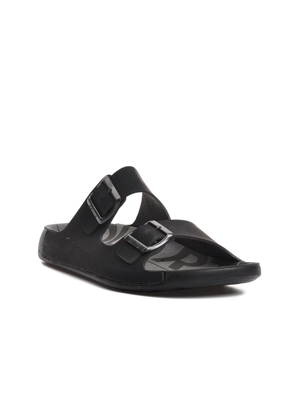 Kahverengi 66.001 Kahve Çift Bantlı Erkek Terlik-2