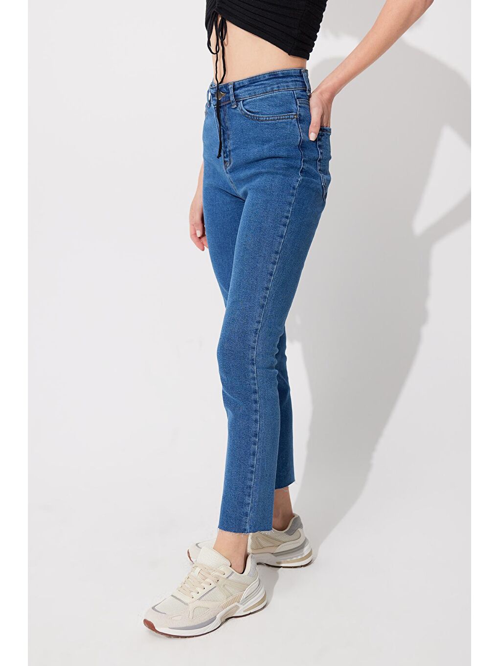 Sherin Mavi Yüksek Bel Straight Fit Jean - 1