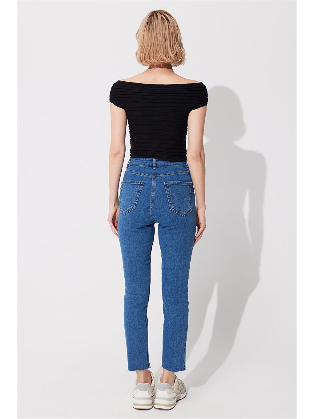 Sherin Mavi Yüksek Bel Straight Fit Jean - 2