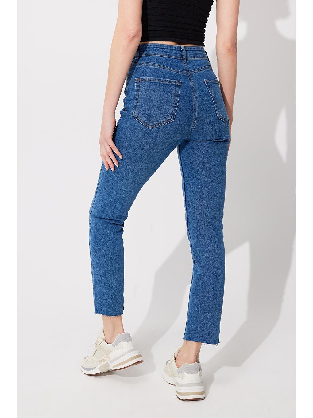 Sherin Mavi Yüksek Bel Straight Fit Jean - 3