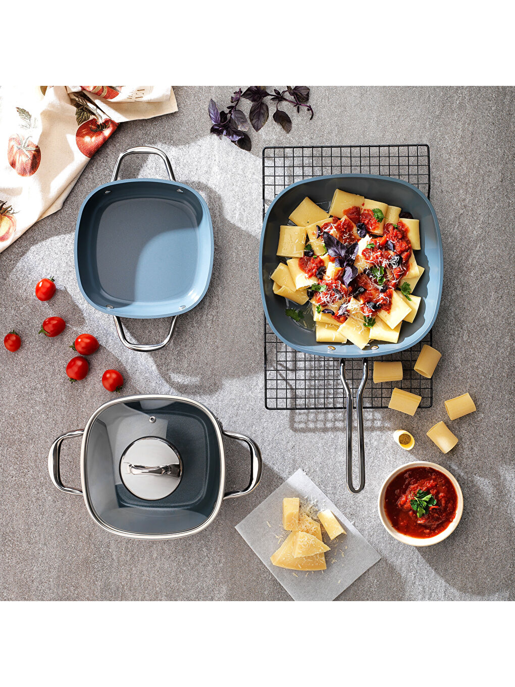 Gastronomie Master Seramik Derin Tencere 20Cm-Siyah/Gri-1