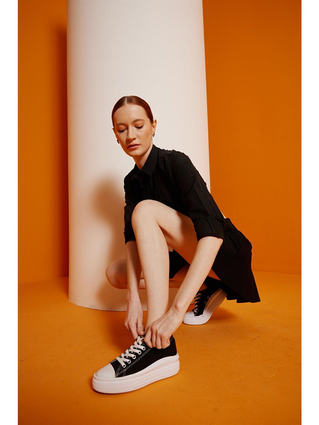 Kadin Siyah Kanvas Ayakkabı-2