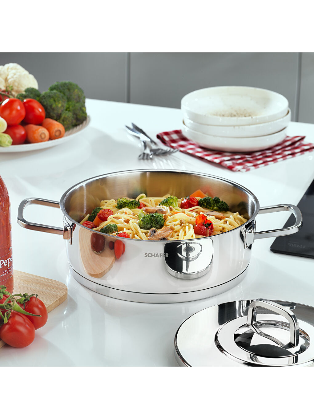 Gri New Prime Çelik Tencere Seti 8 Parça-Inox-1