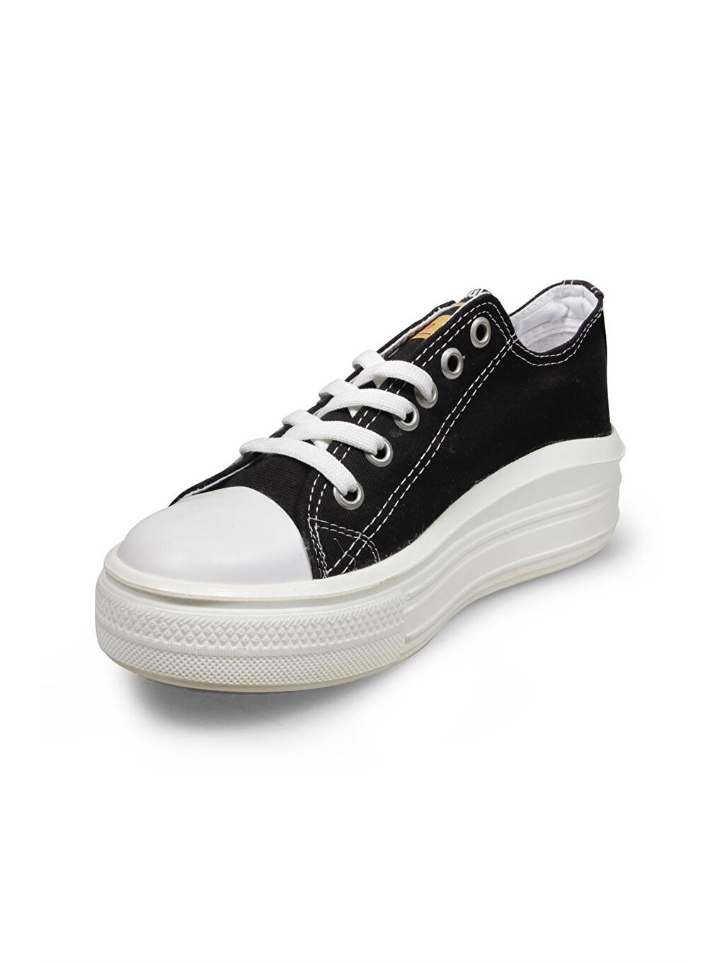 Kadin Siyah Kanvas Ayakkabı-4