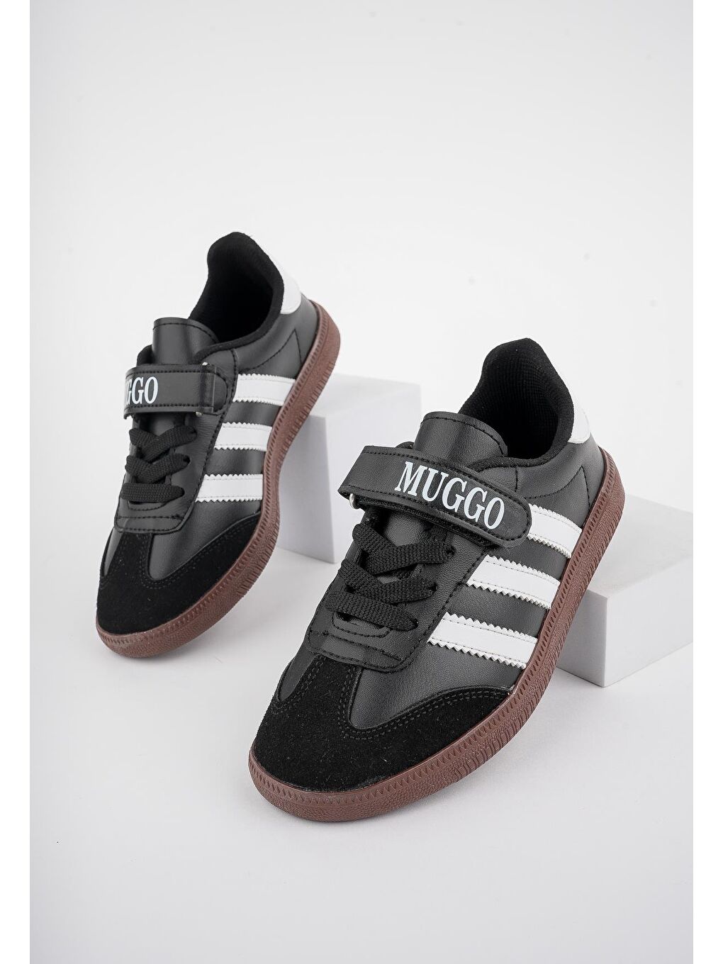 Siyah OLAF Günlük Ortopedik Bağcıklı Ve Cırtlı Çocuk Sneaker Spor Ayakkabı-1