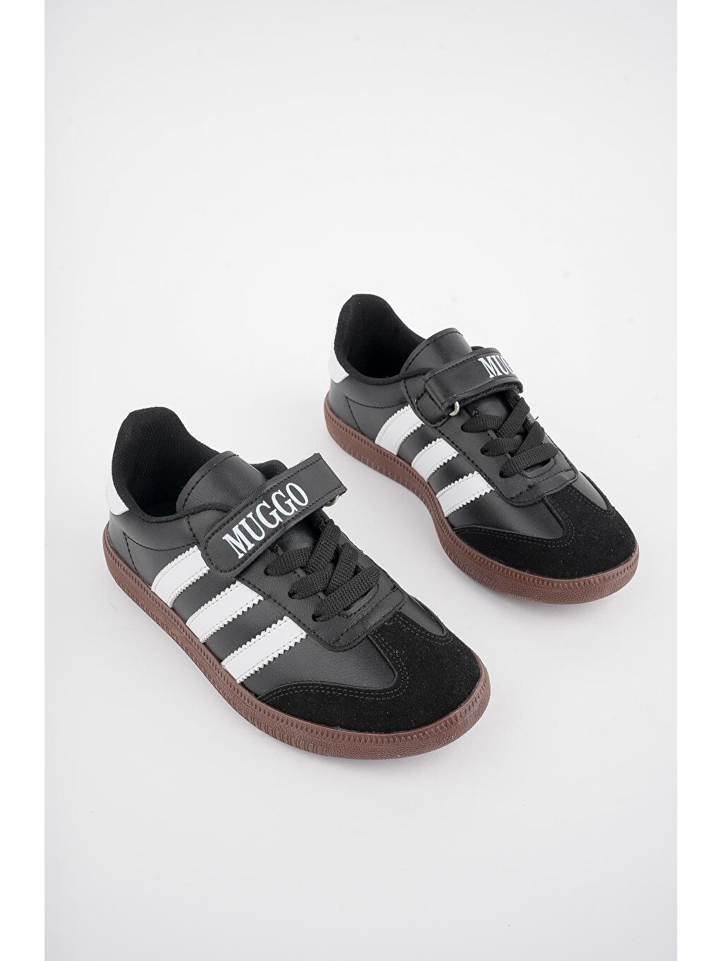 Siyah OLAF Günlük Ortopedik Bağcıklı Ve Cırtlı Çocuk Sneaker Spor Ayakkabı-3