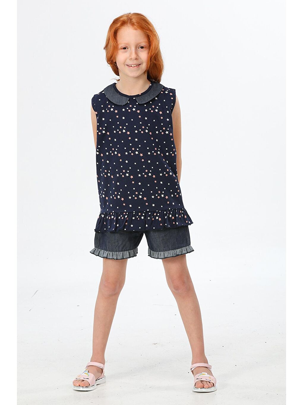 Lacivert Stars DenimŞort Takım