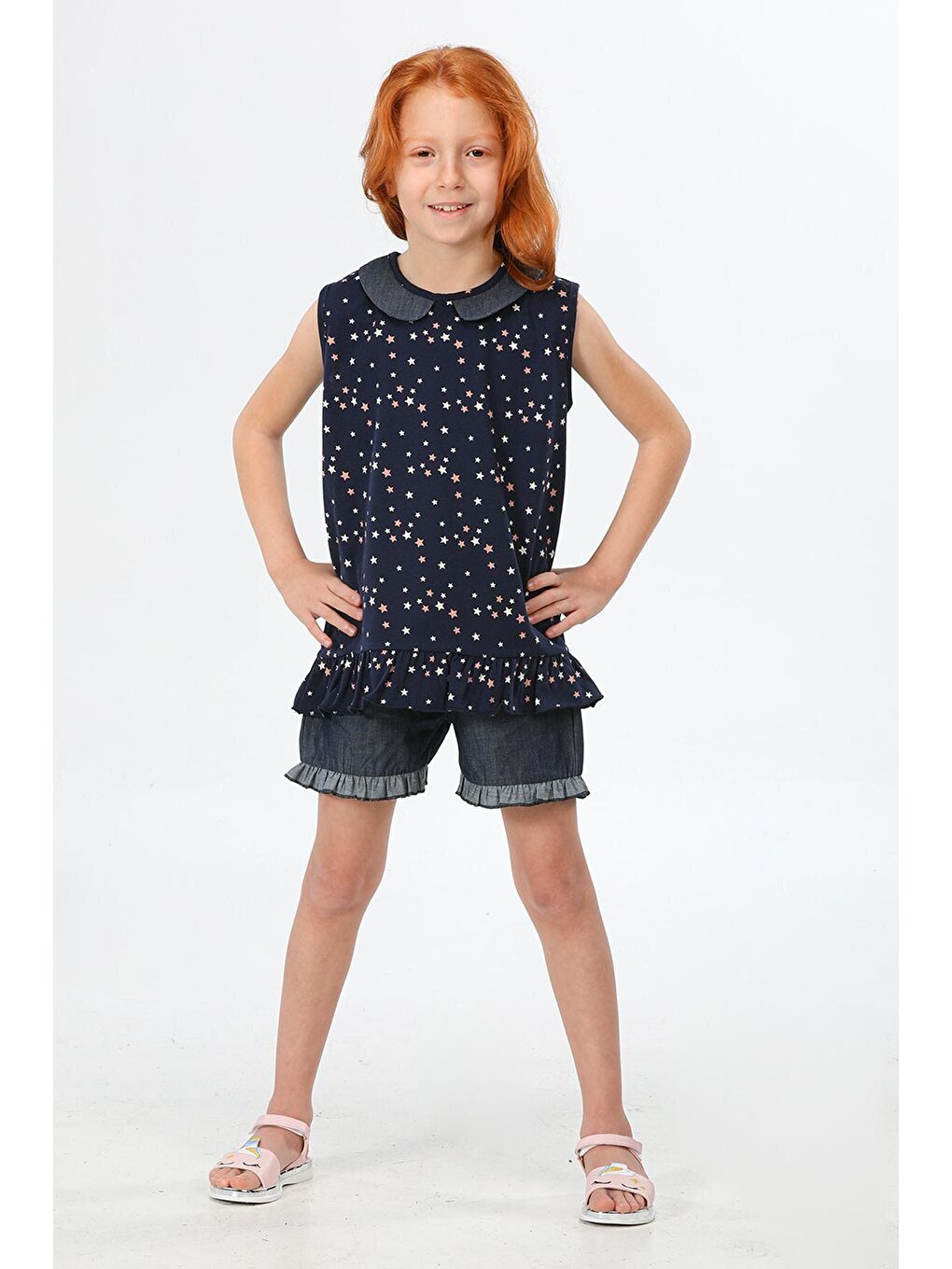 Lacivert Stars DenimŞort Takım-1