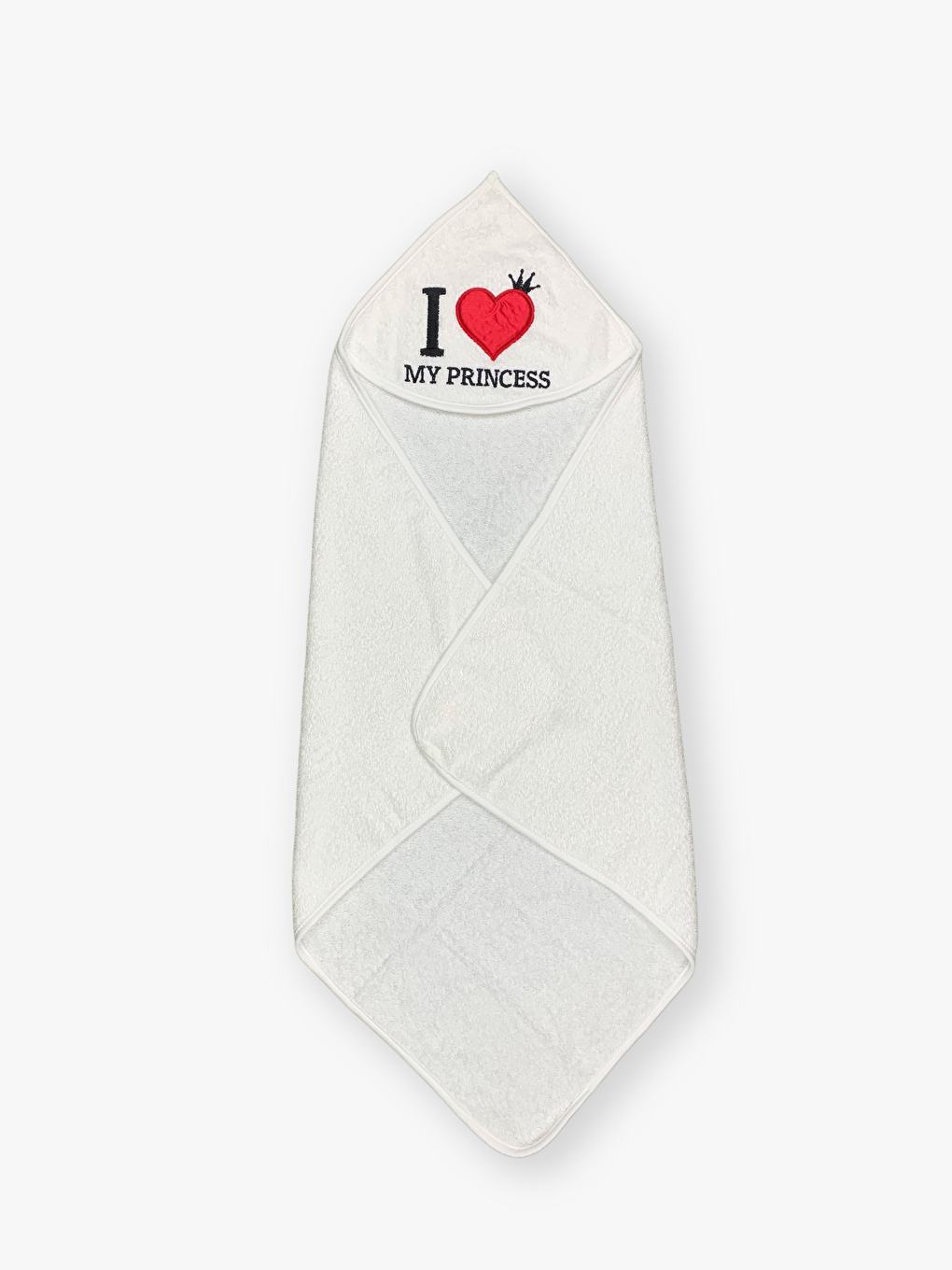 Ekru Nakış Detaylı Pamuklu Kız Bebek Kundak Havlu-1