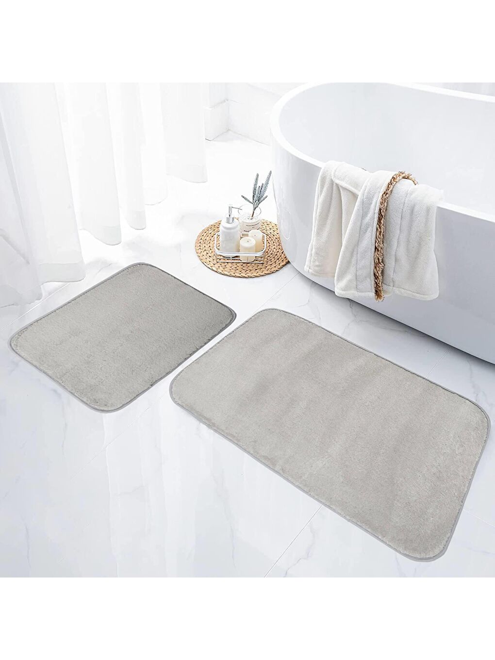 Jassrug Royal 2 li Banyo Paspası Gri