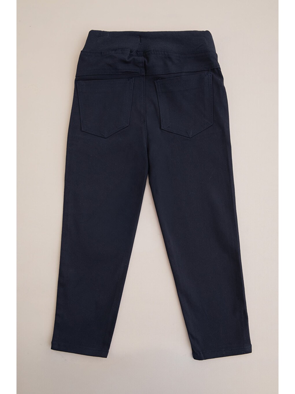 Lacivert Beli Bağcıklı Gabardin Kumaş Unisex Çocuk Pantolon-3