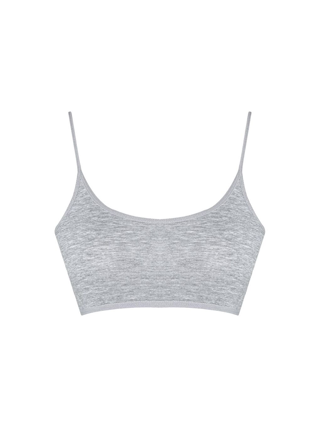 Gri Pamuklu İnce Askılı Kapsız Kız Çocuk Alıştırma Büstiyer