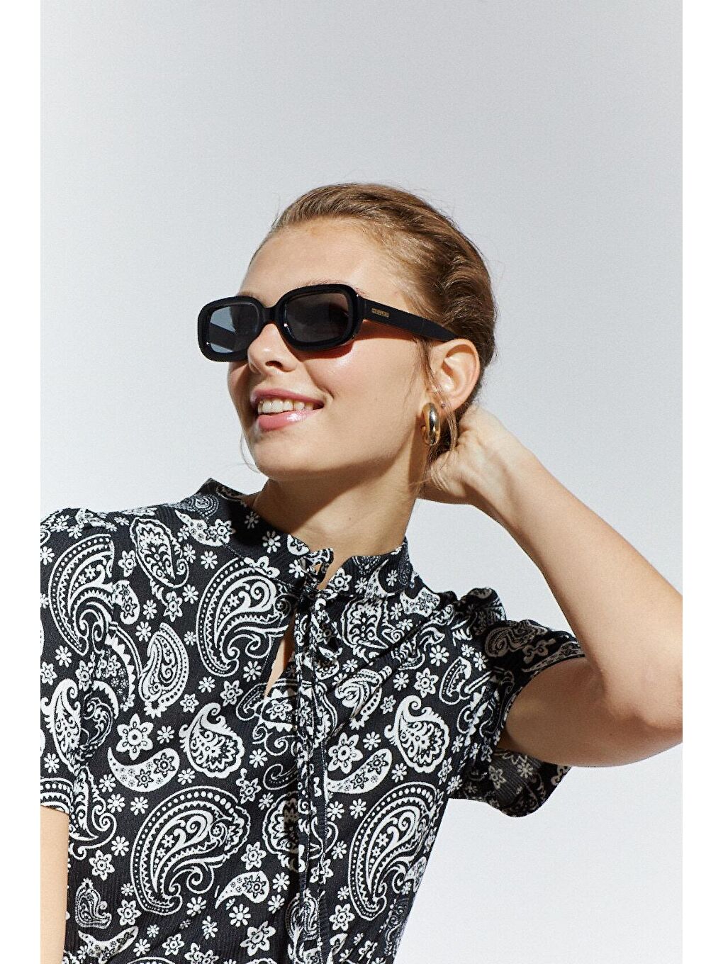 ADR Siyah Çiçek Baskılı Elbise-4