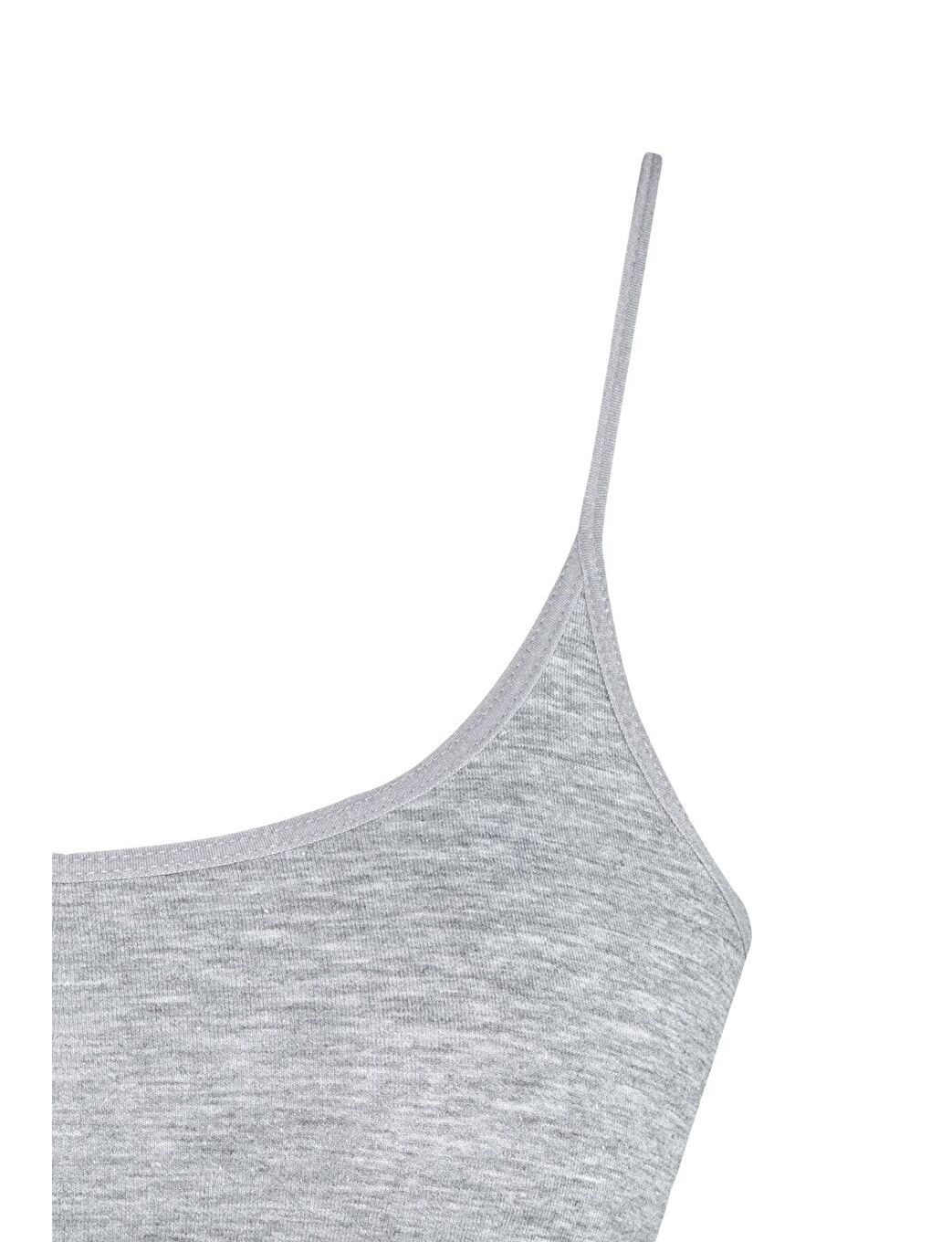 Gri Pamuklu İnce Askılı Kapsız Kız Çocuk Alıştırma Büstiyer-1