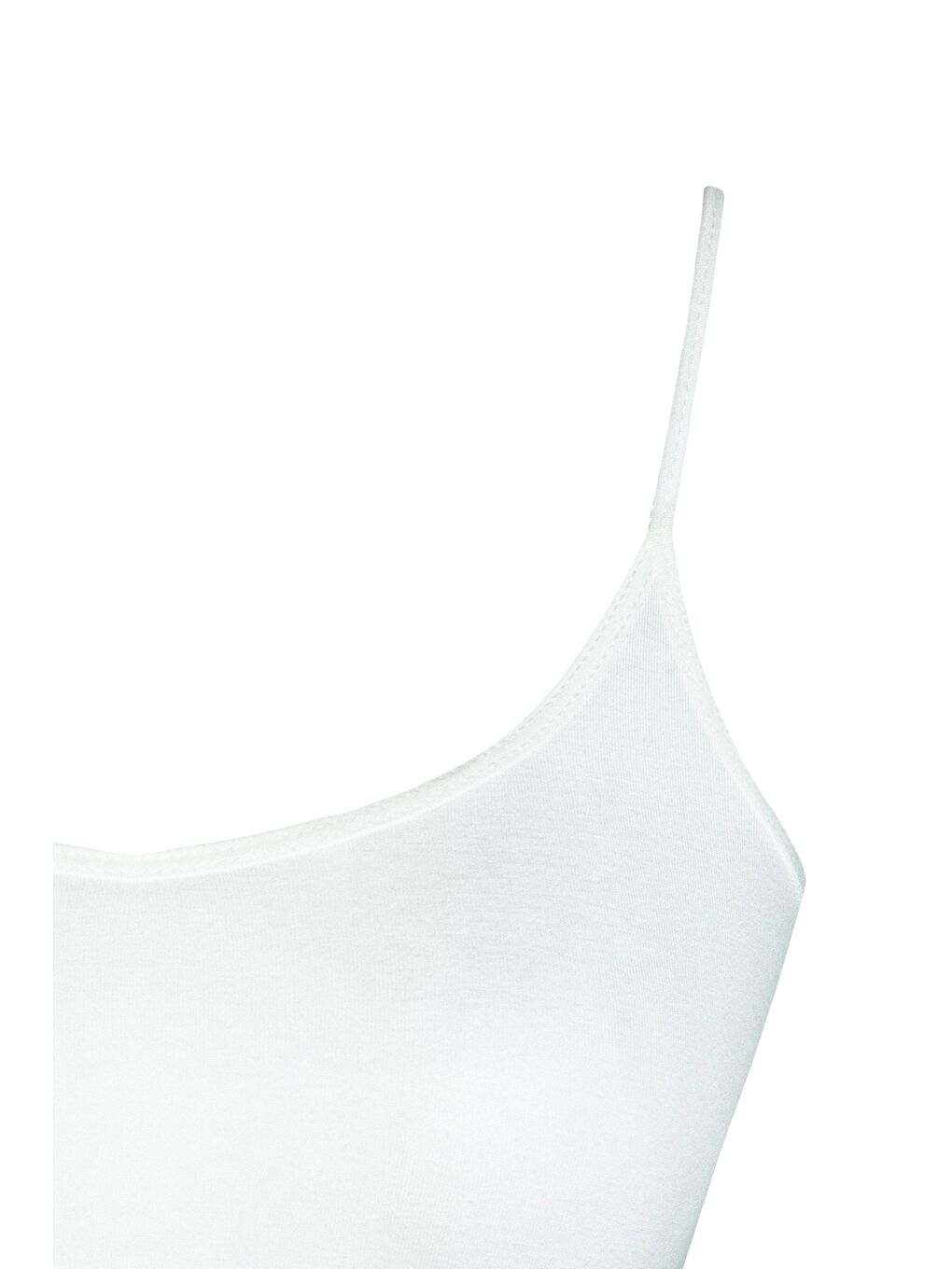 Beyaz Pamuklu İnce Askılı Kapsız Kız Çocuk Alıştırma Büstiyer-1