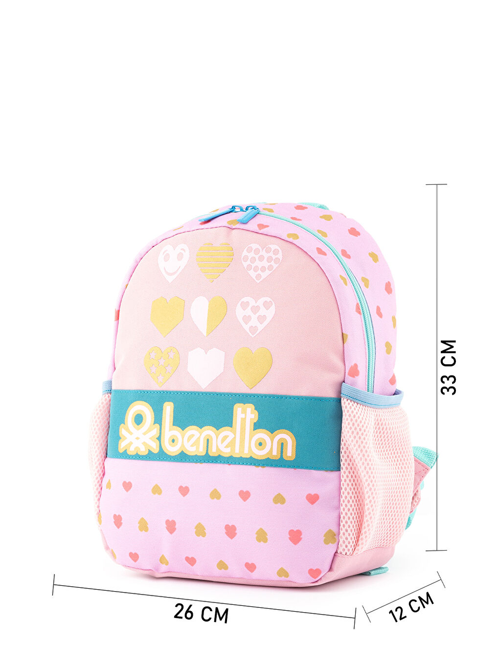 Kız Çocuk Pembe Kalp Desenli  Yazılı Anaokul Çantası-1