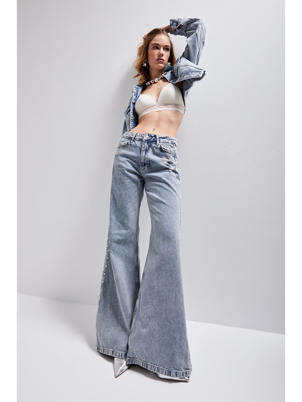 Mavi Kadın 11S565 Yandan Nakışlı Flare Fit  100 Pamuk  Tasarım Denim-5