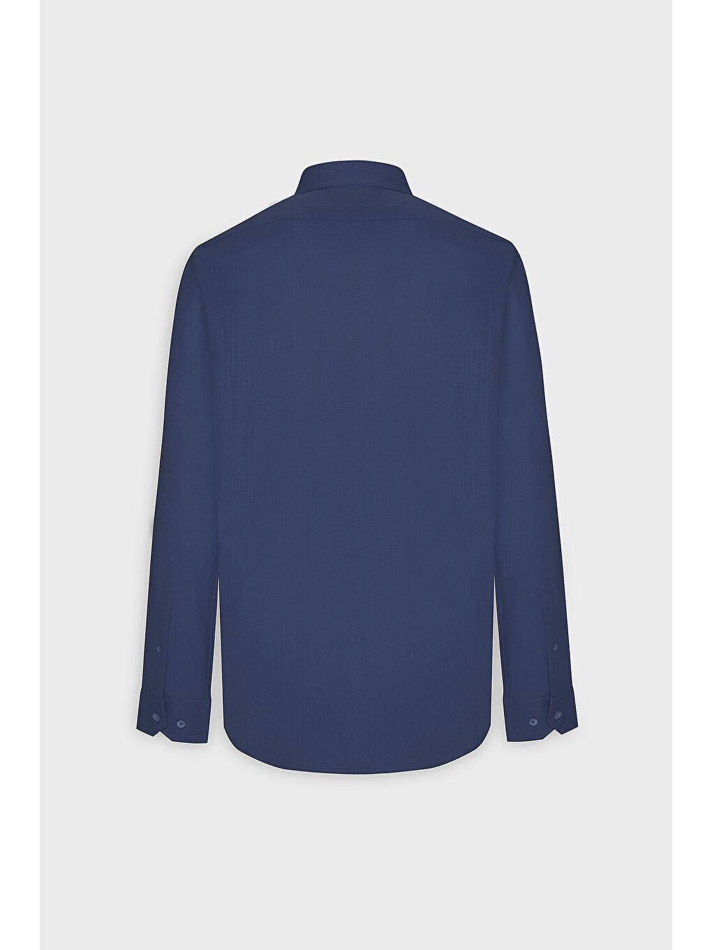 Erkek Lacivert %100 Pamuk Oxford Slim Fit Dar Kesim Düğmeli Yaka Flamlı Gömlek-8