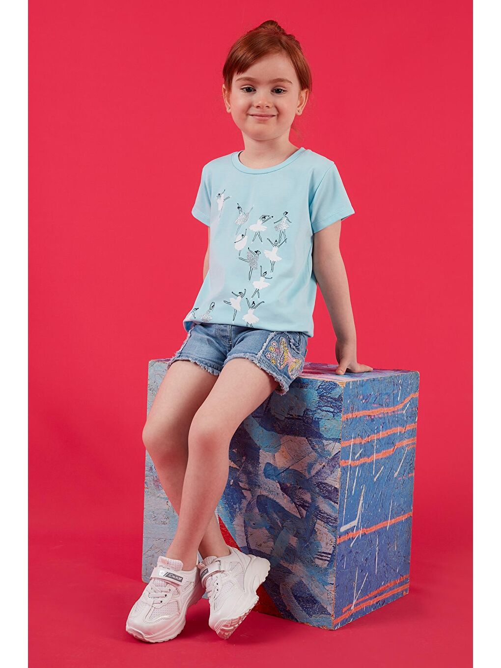 Mavi Baskılı Bisiklet Yaka Pamuklu T Shirt 6211026-1