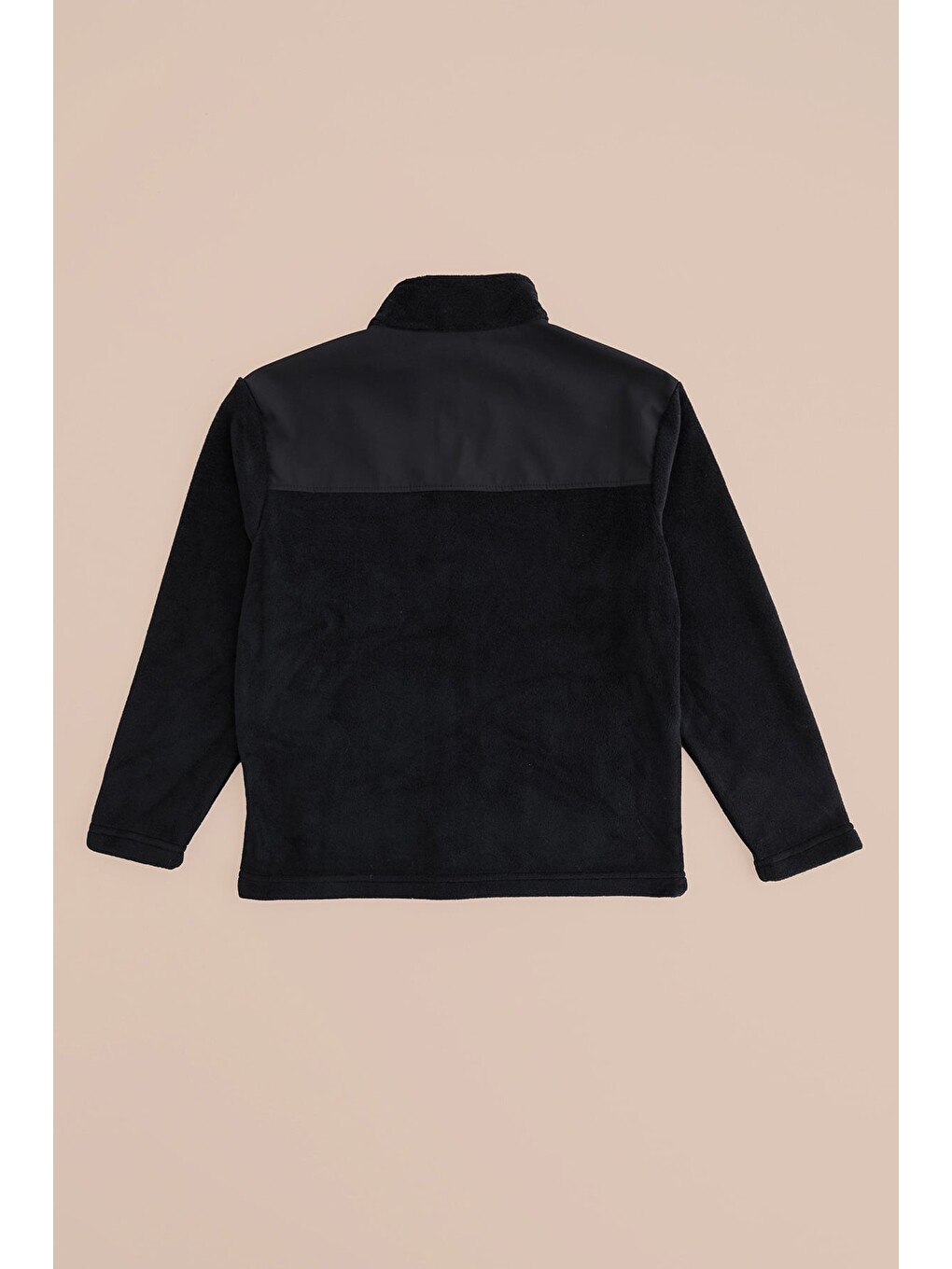 Siyah Paraşüt Kumaş Detaylı Polar Erkek Çocuk Sweatshirt-2