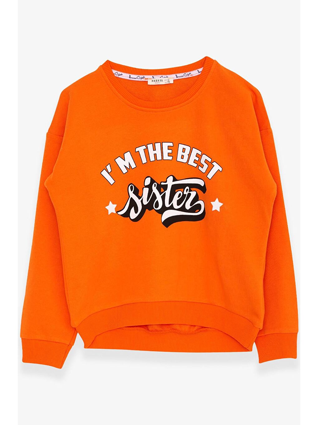Kız Çocuk Sweatshirt Yazı Baskılı Turuncu (11 Yaş)