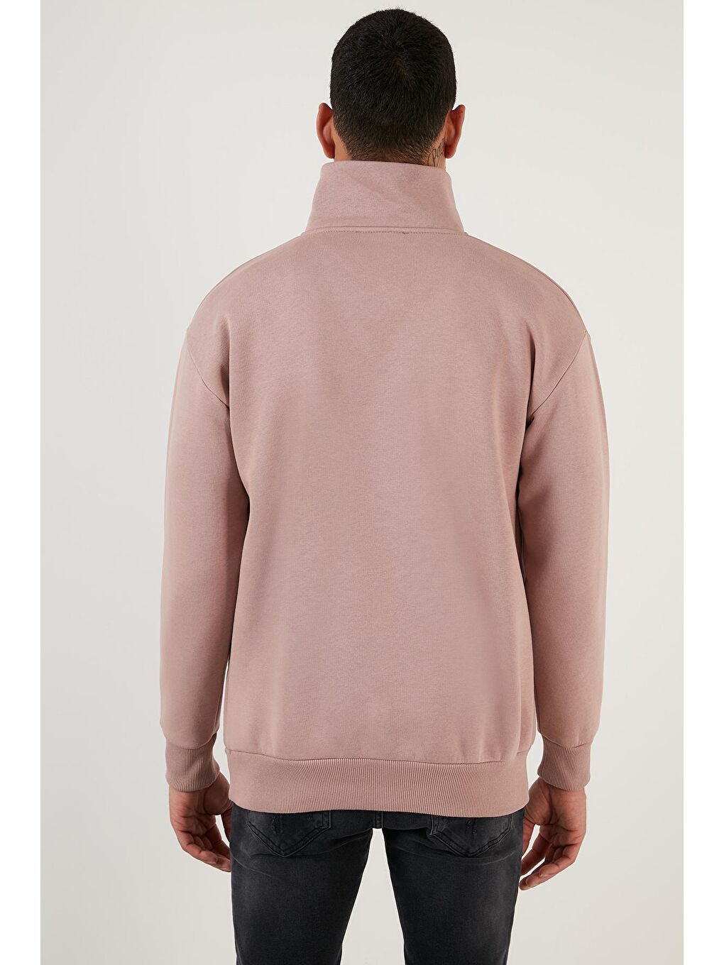 Buratti Pembe Regular Fit Pamuklu İçi Tüylü Yumuşak Şardonlu Kışlık Erkek Sweatshirt 59053431 - 4