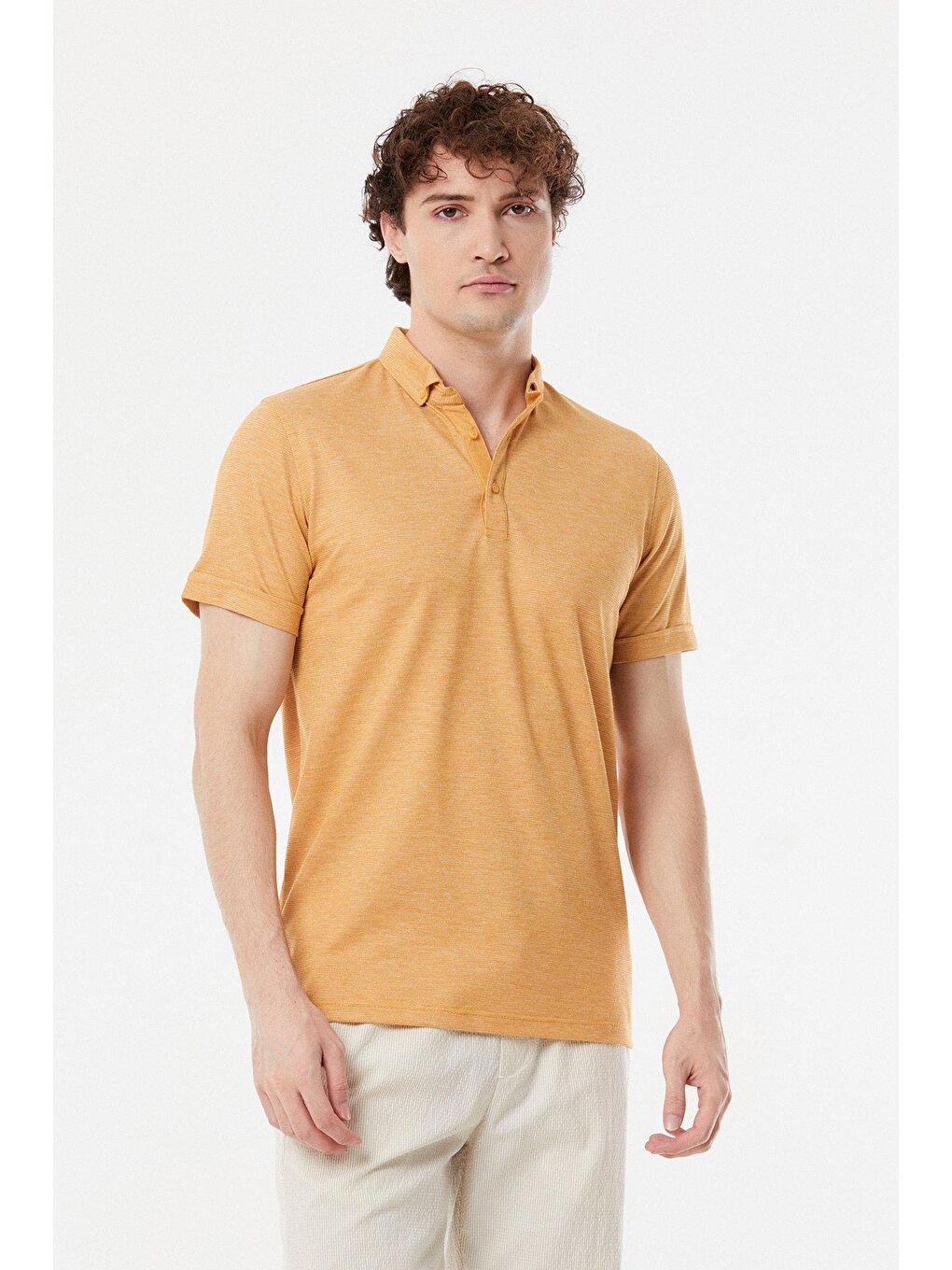 Sarı Polo Yaka Tişört-1