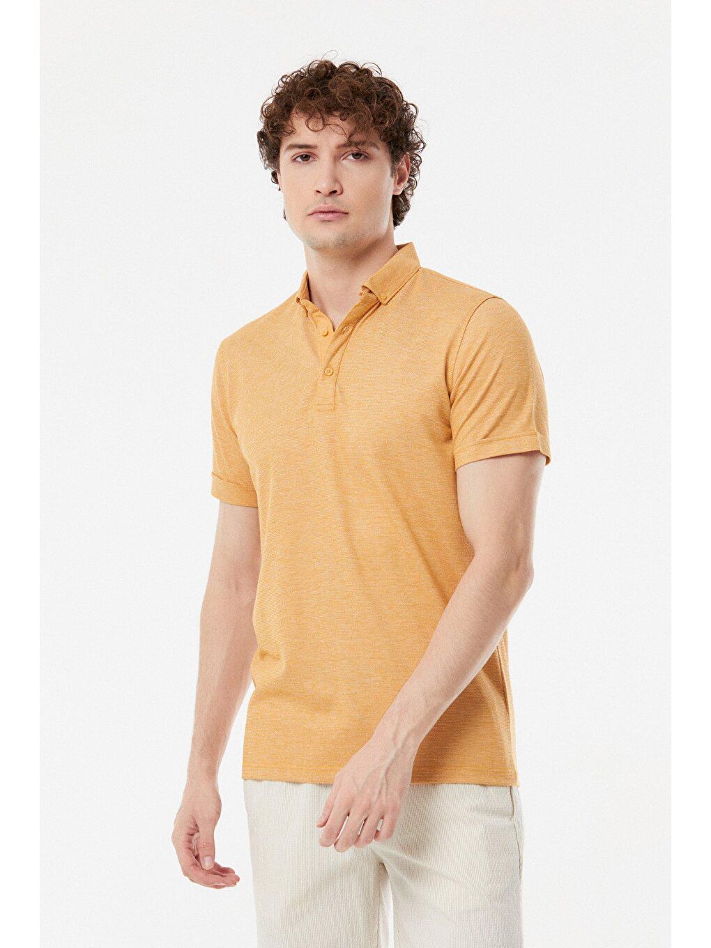 Sarı Polo Yaka Tişört-3