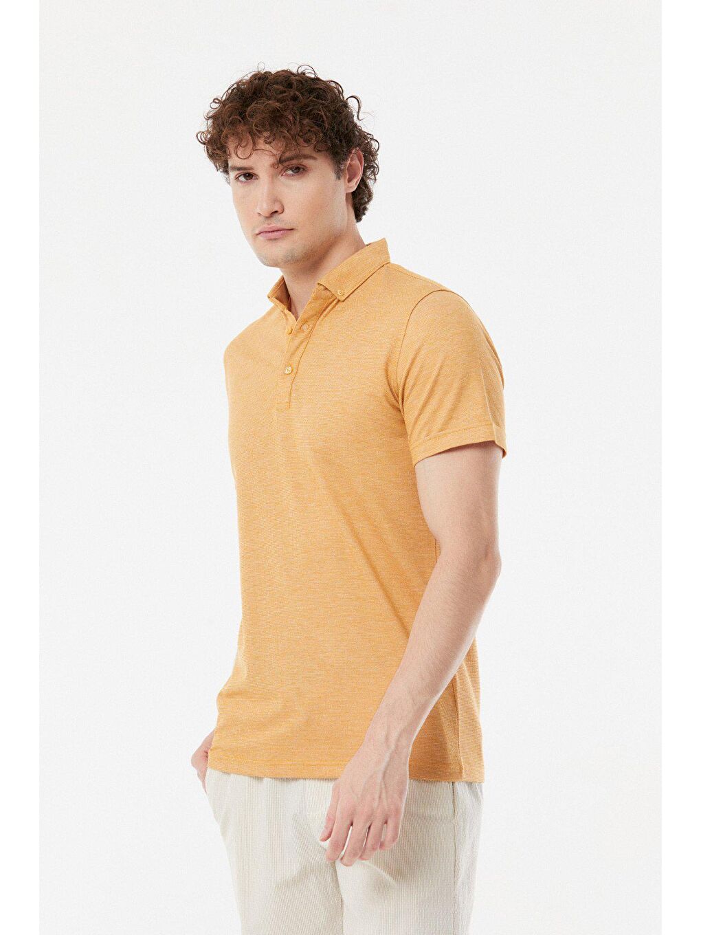 Sarı Polo Yaka Tişört-4