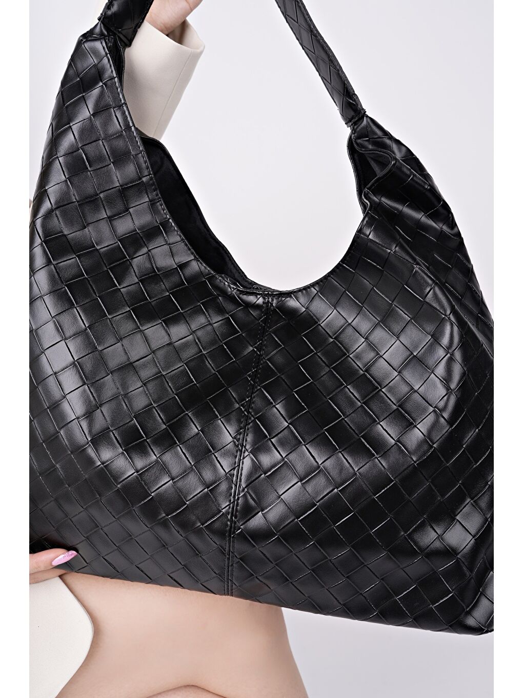 Siyah MEZİN Kadın Omuz Çantası-2