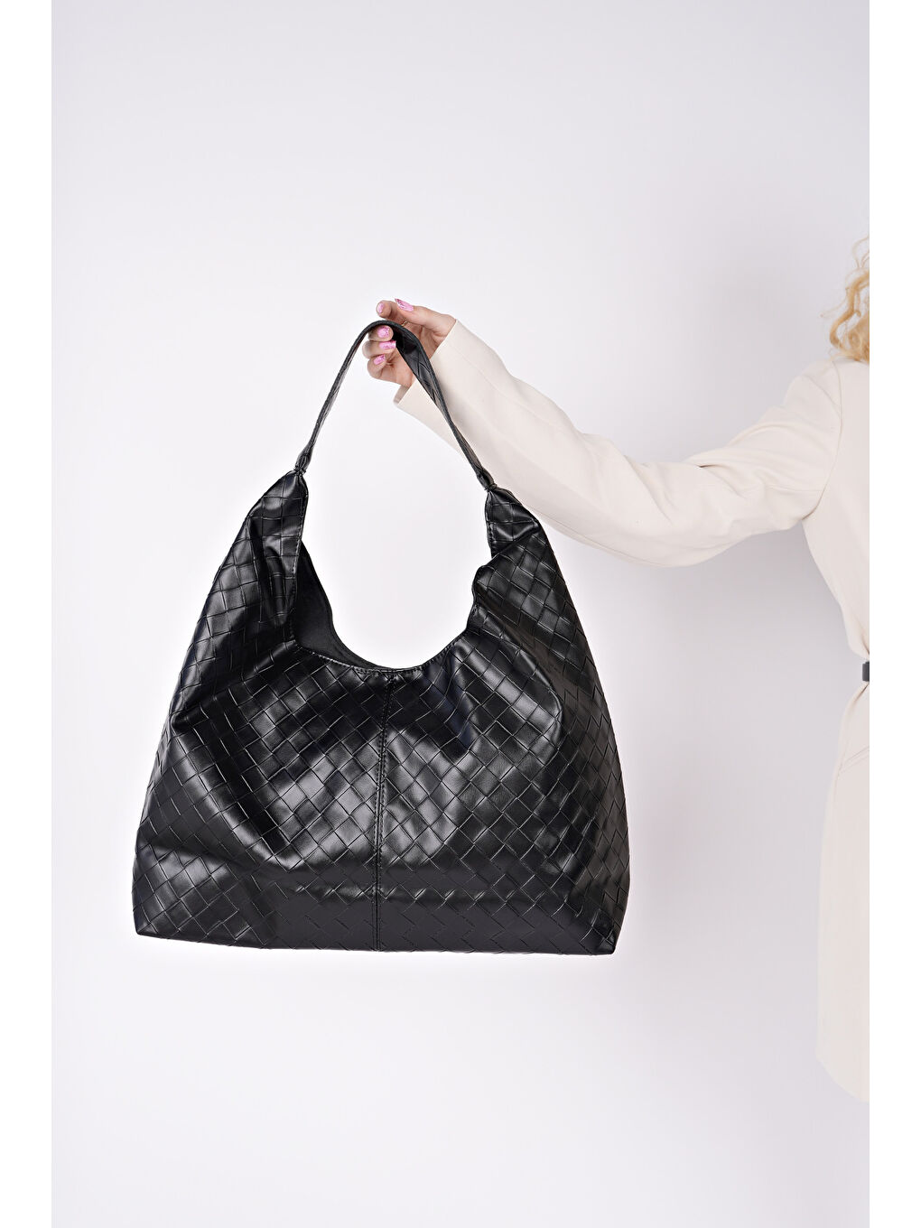 Siyah MEZİN Kadın Omuz Çantası-3