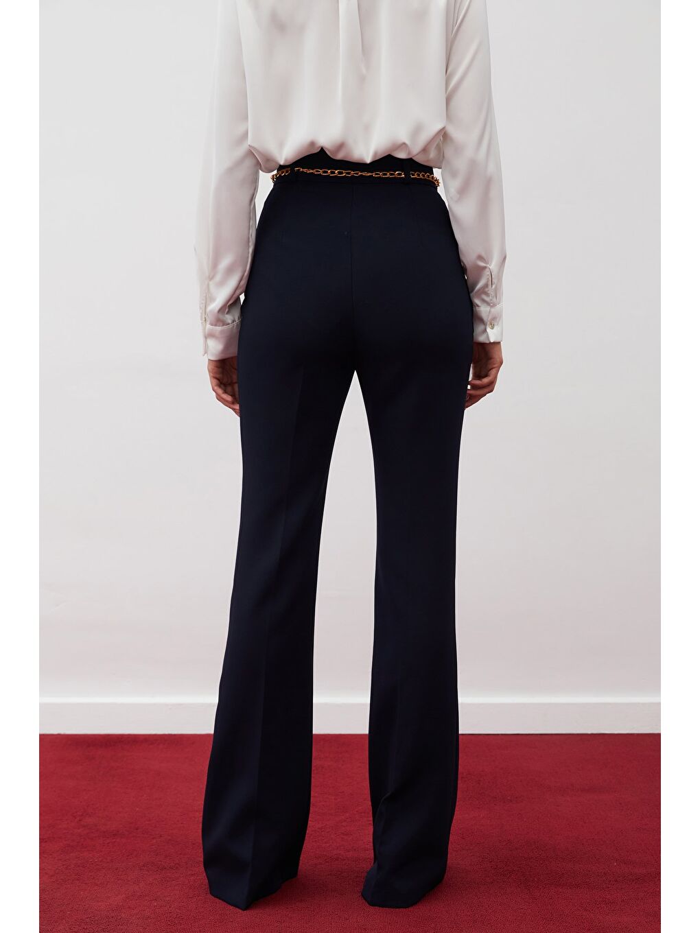 Zincir Kemerli Pantolon - Lacivert-7