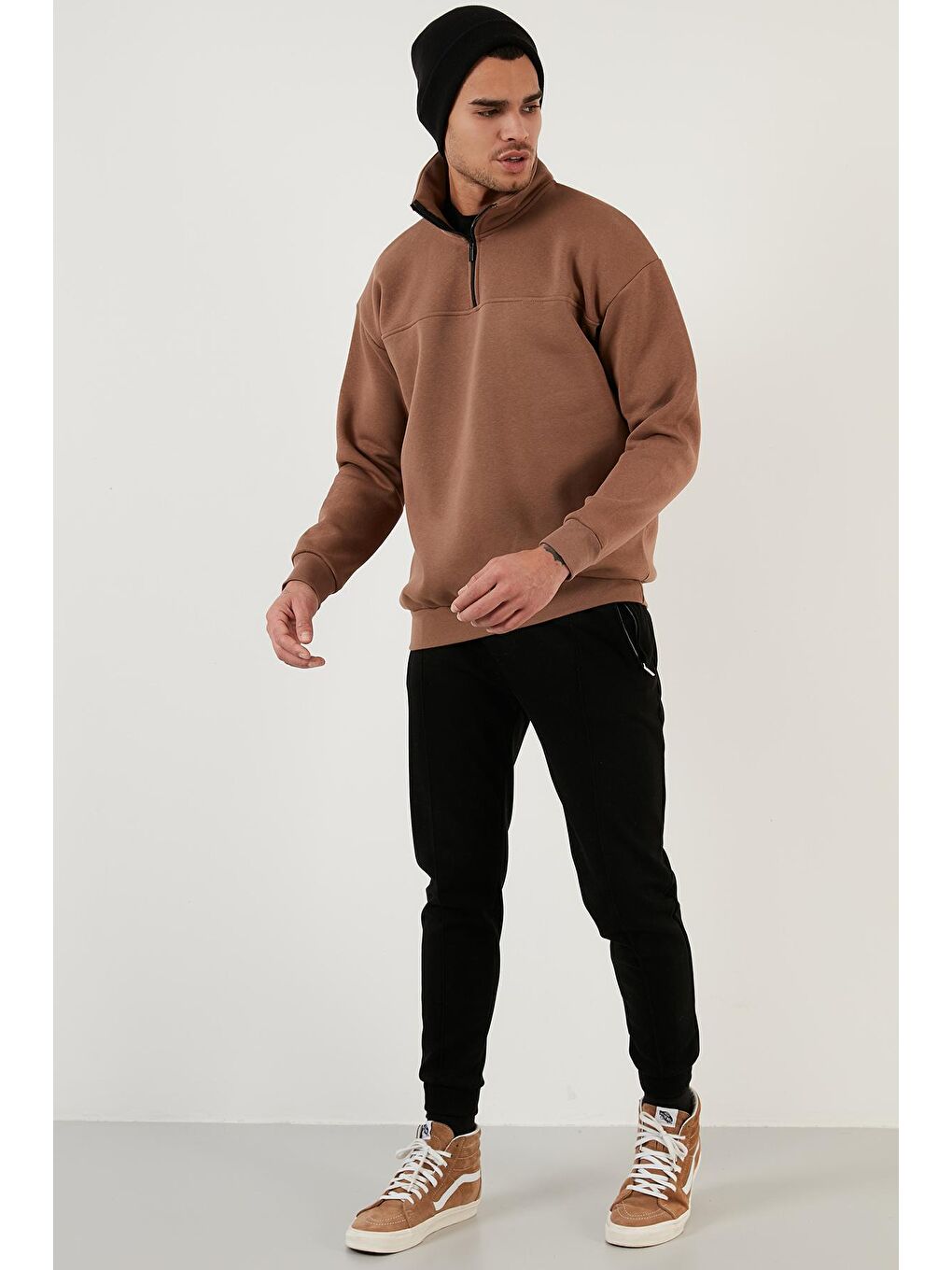 Buratti Kahverengi Regular Fit Pamuklu İçi Tüylü Yumuşak Şardonlu Kışlık Erkek Sweatshirt 59053431 - 3