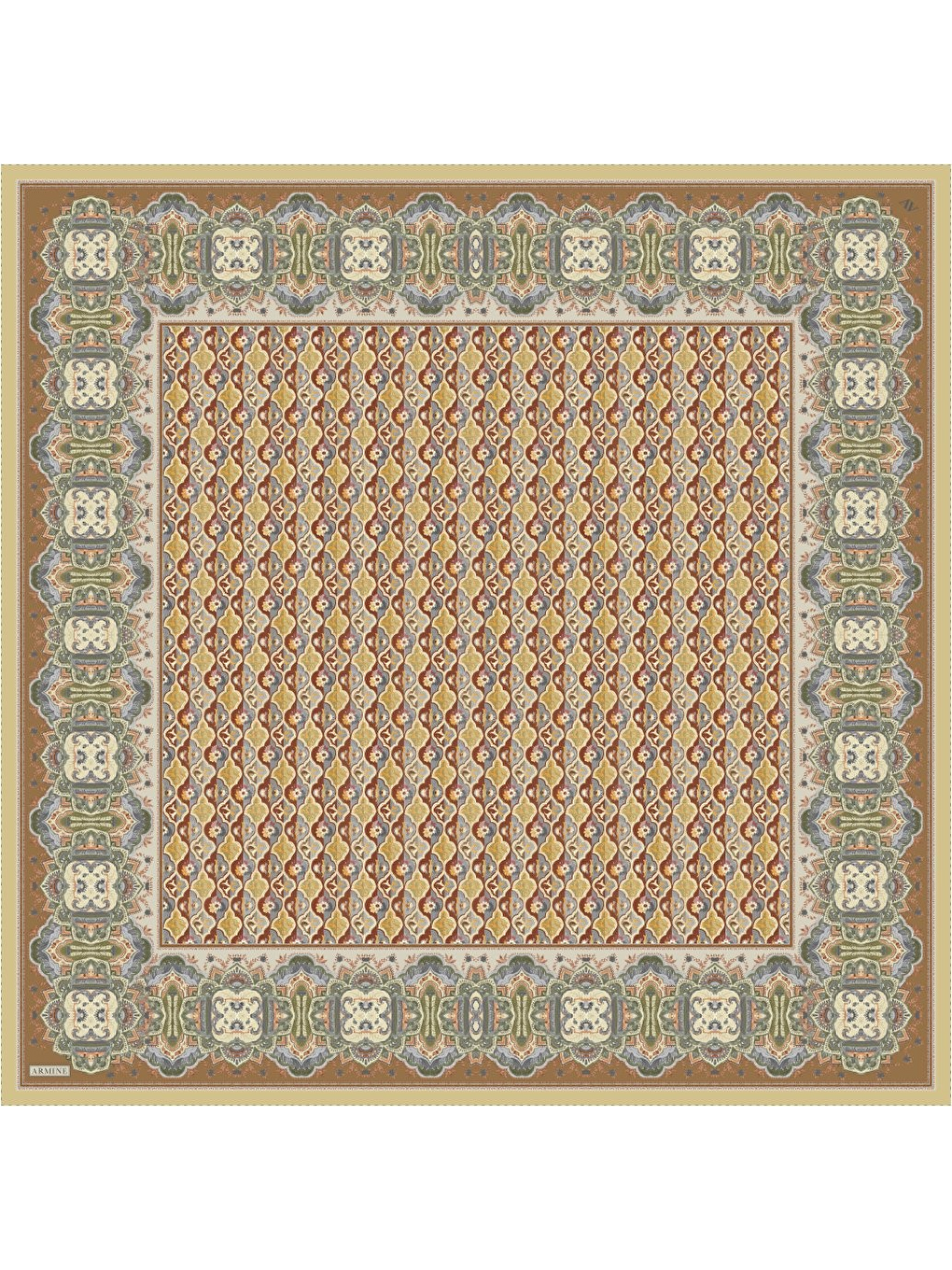 Sarı Saf İpek Sura Eşarp 9518D 52-3