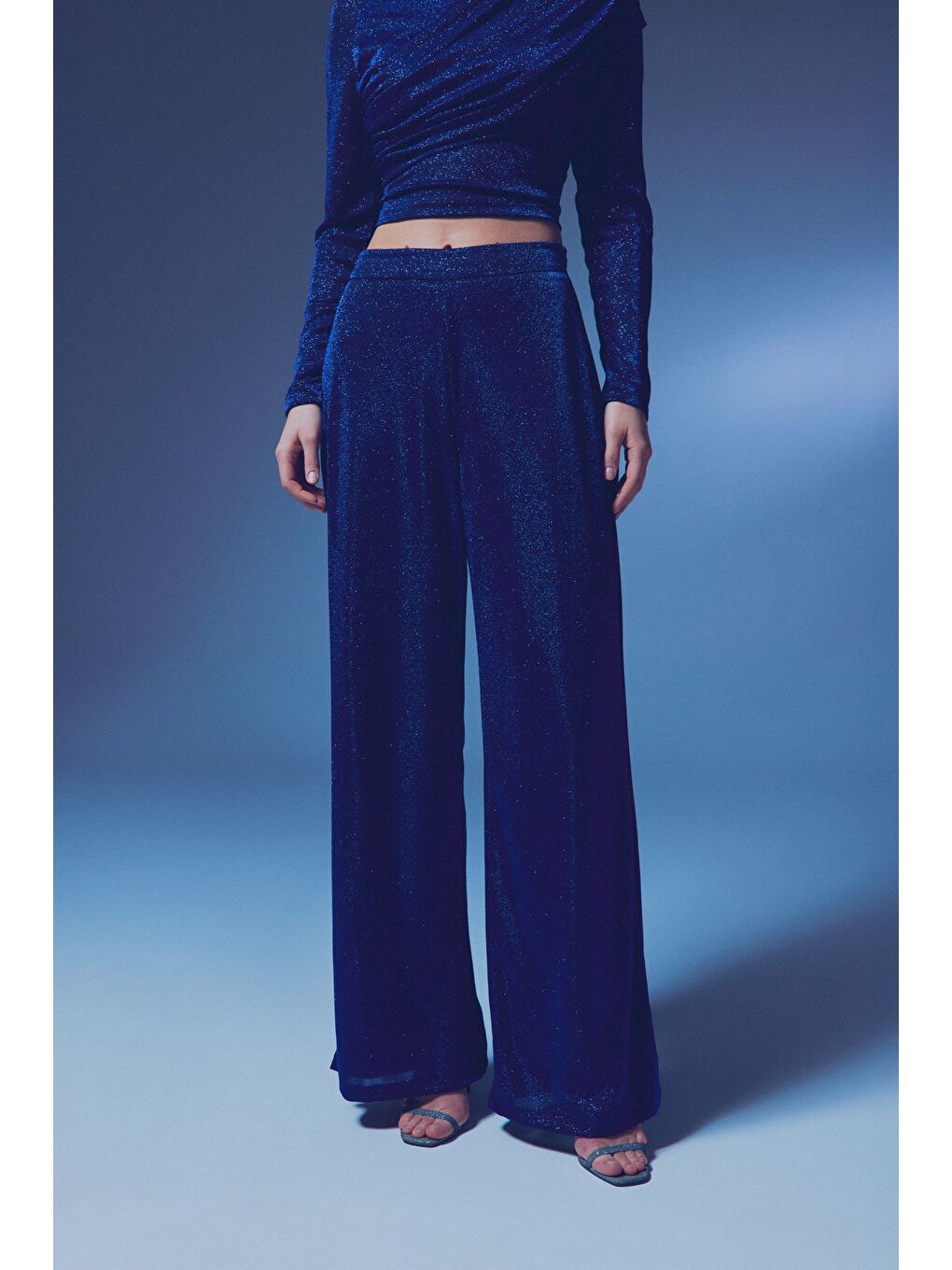 Simli Salaş Pantolon - Sax Mavi-6