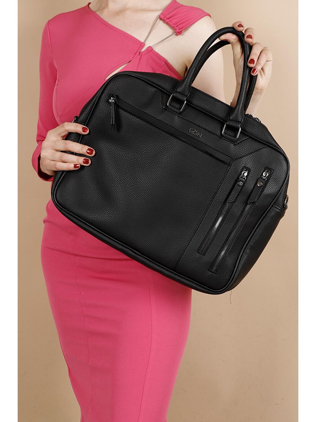 Siyah Büyük Boy Unisex Evrak Çantası B6804