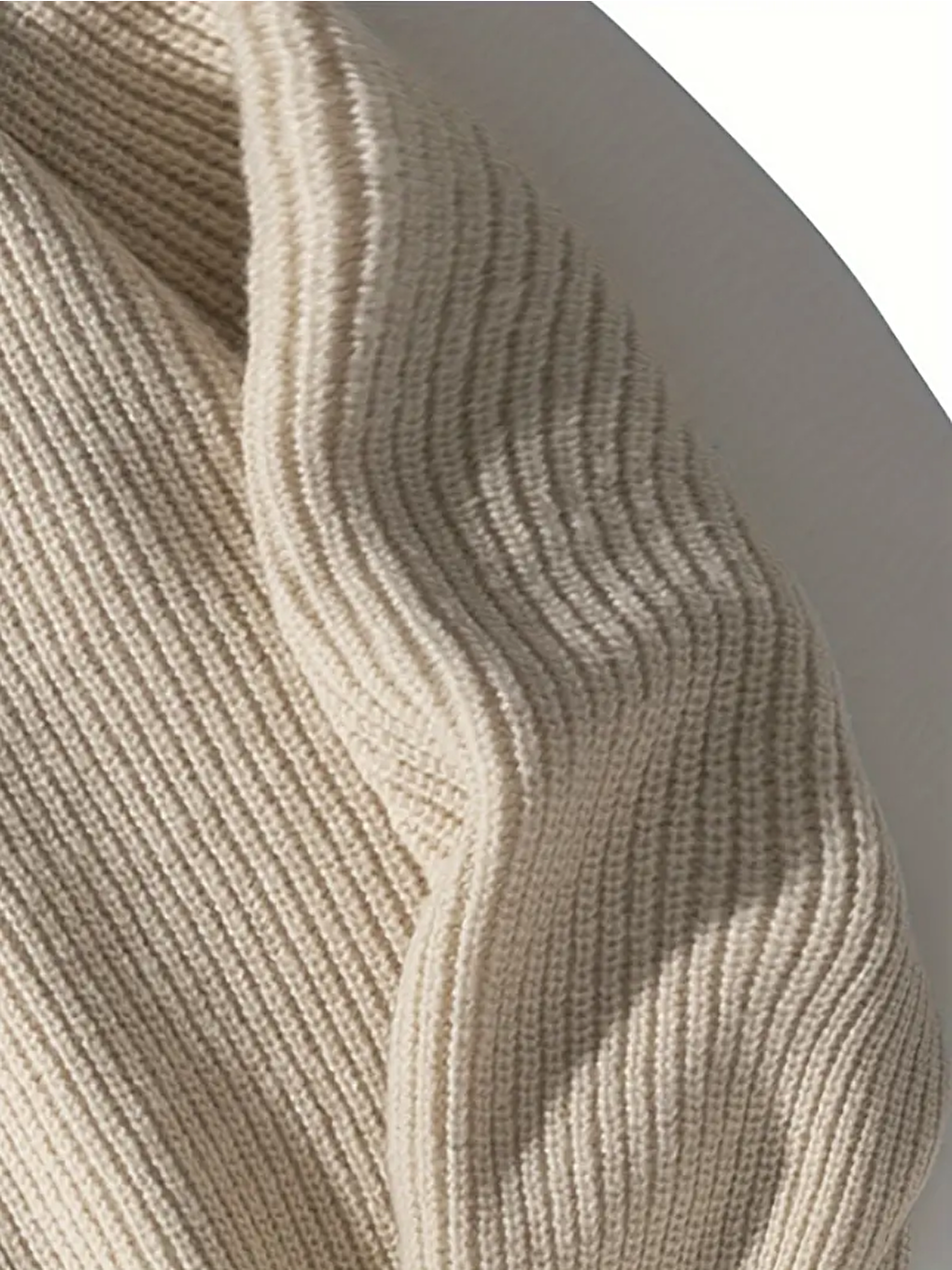 Bej Erkek Regular Fit Bisiklet Yaka Örgülü Triko-4